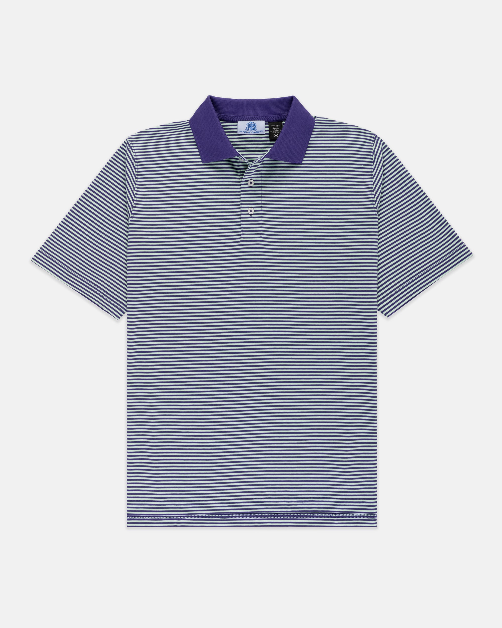 SHORT SLEEVE STRIPE POLO - LIGHT GREEN/LIGHT BLUE