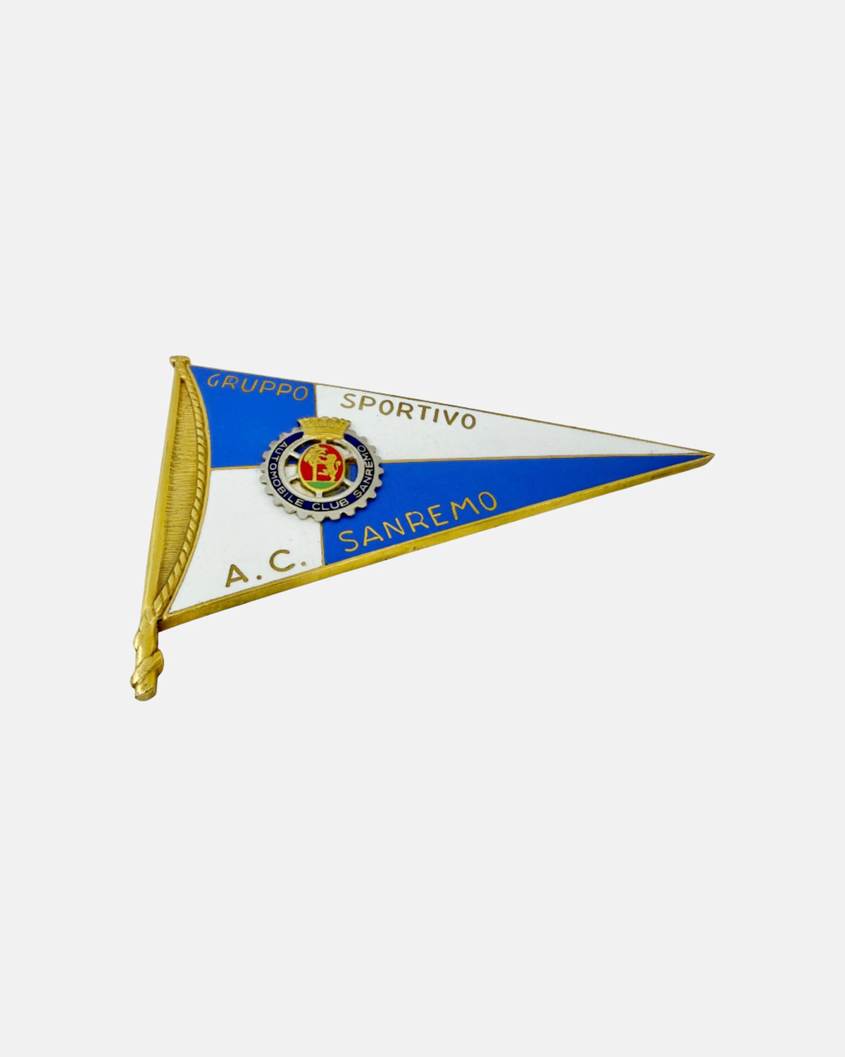 Vintage Gruppo Sportivo A.C. San Remo Automobile Club Italy Enamel Car Badge