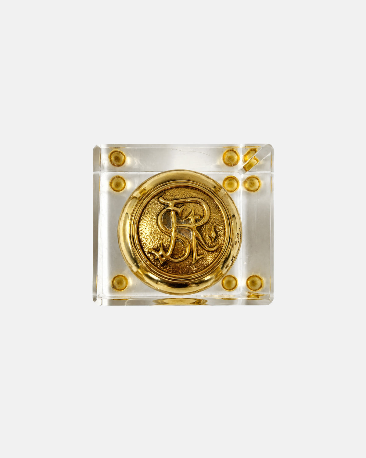 Vintage St. Regis Hotel New York City Brass Door Knob Display in Lucite