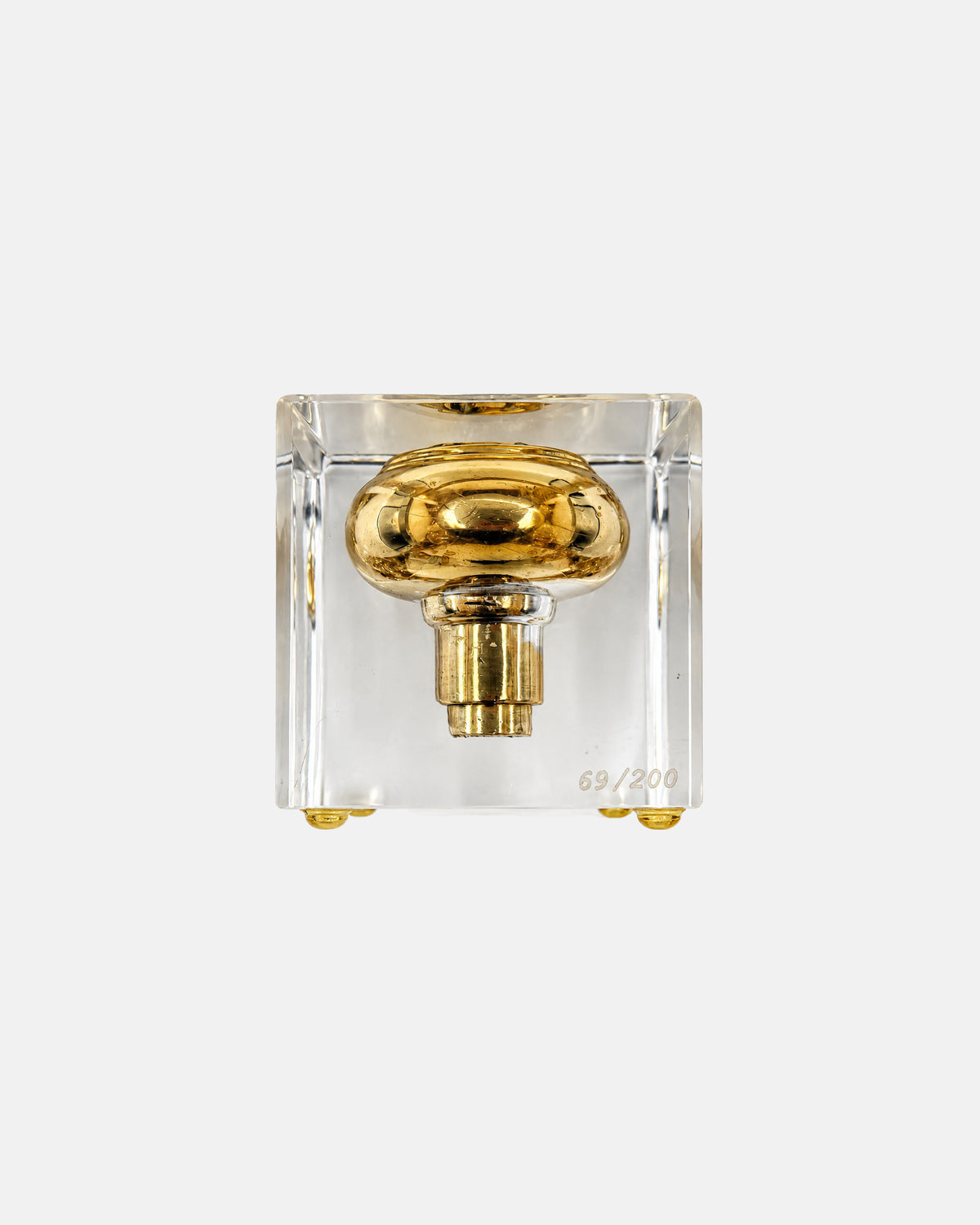 Vintage St. Regis Hotel New York City Brass Door Knob Display in Lucite