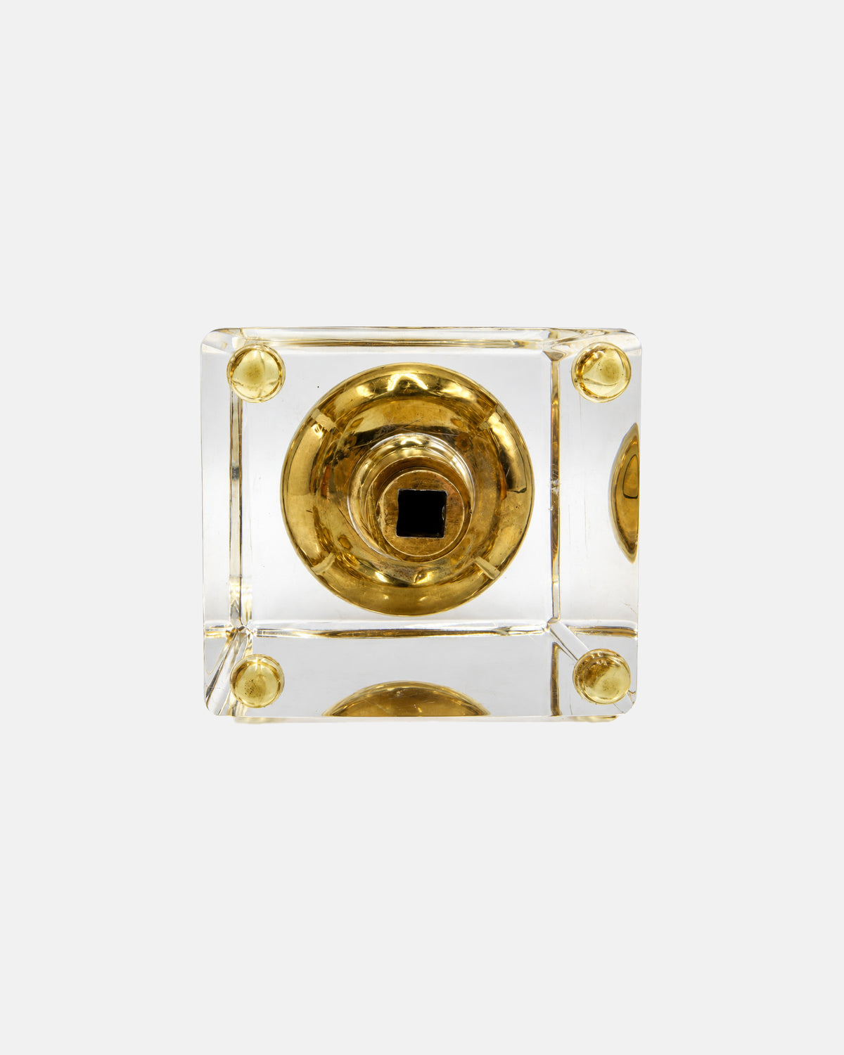 Vintage St. Regis Hotel New York City Brass Door Knob Display in Lucite