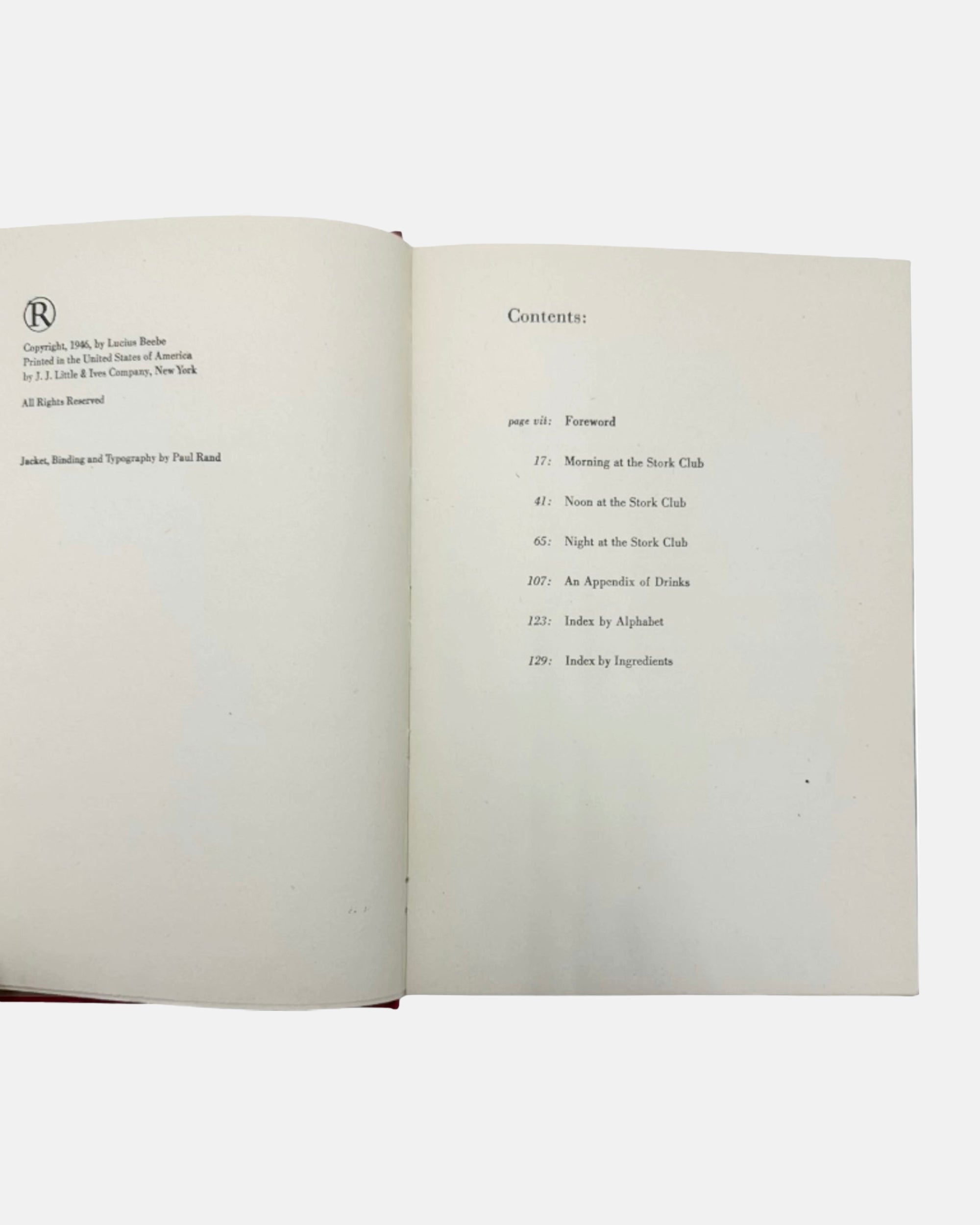 The Stork Club Bar Book Lucius Beebe 1946 First Edition