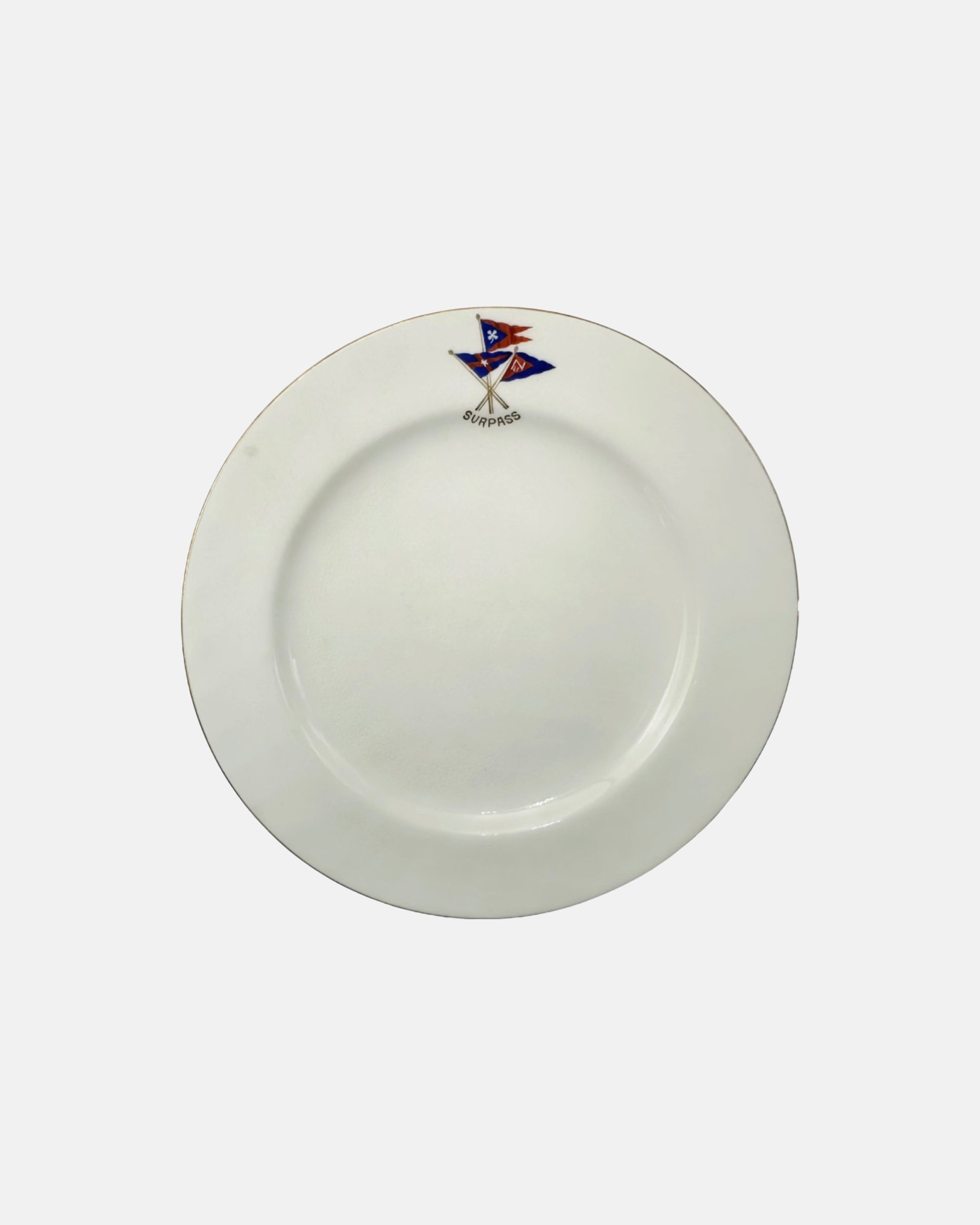 Vintage Surpass New York Yacht Club Nautical Burgee Plate 7.75"D