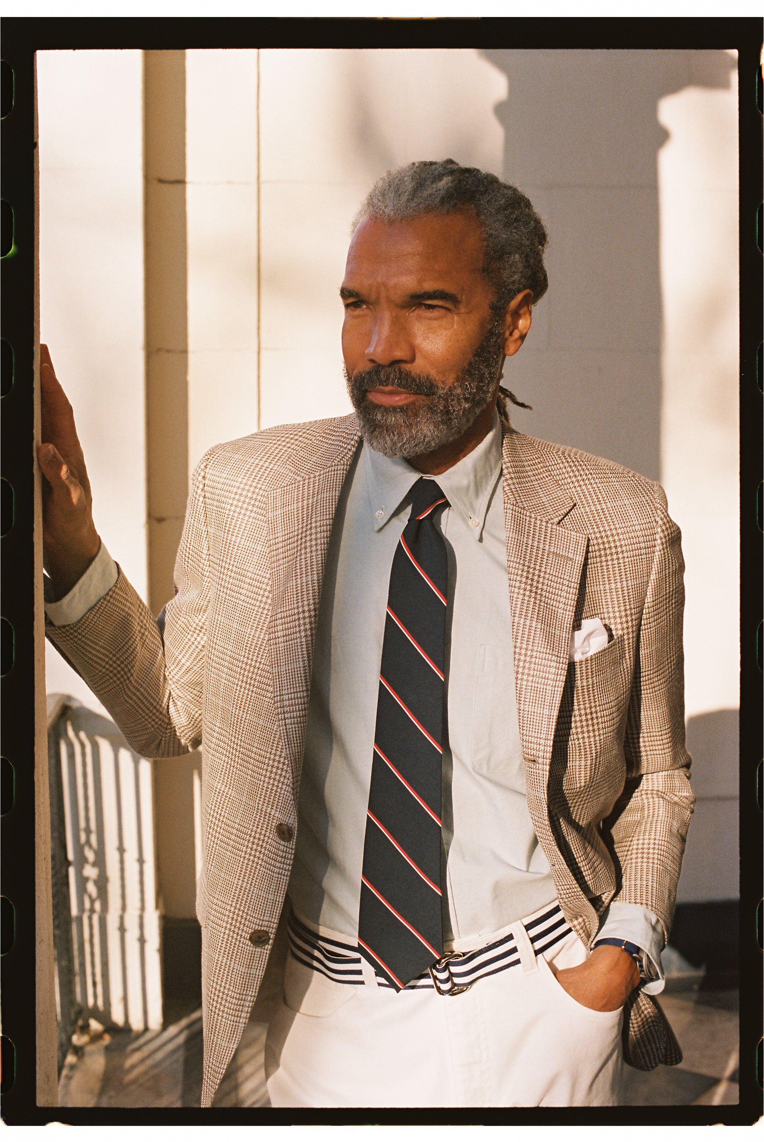 Made-in-Canada Taupe Plaid Wool-Silk Sport Coat