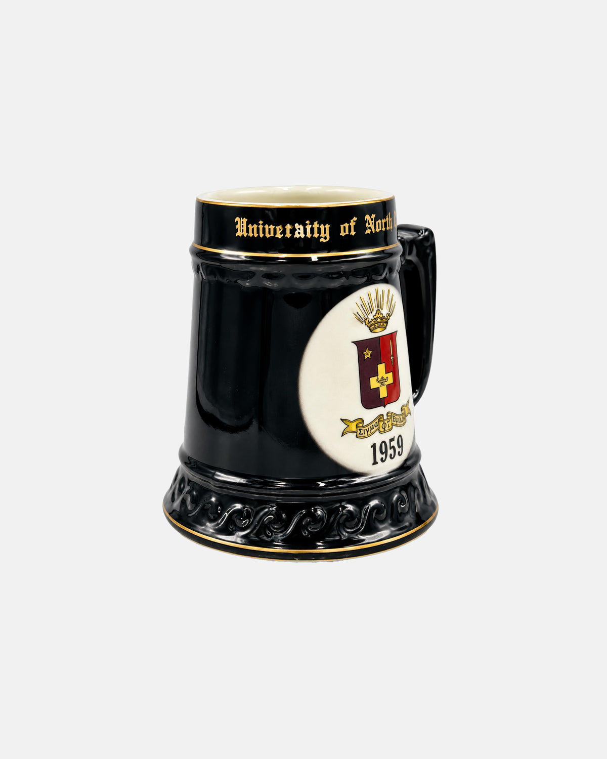 Vintage University of North Carolina UNC 1959 Black Ceramic Mug