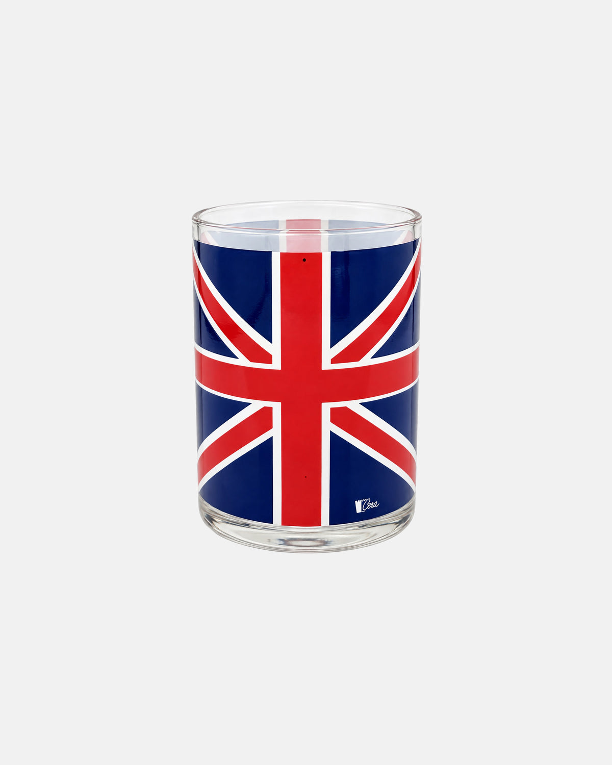 Vintage Cera Union Jack Set of 7 Tumbler Cocktail Glasses Barware