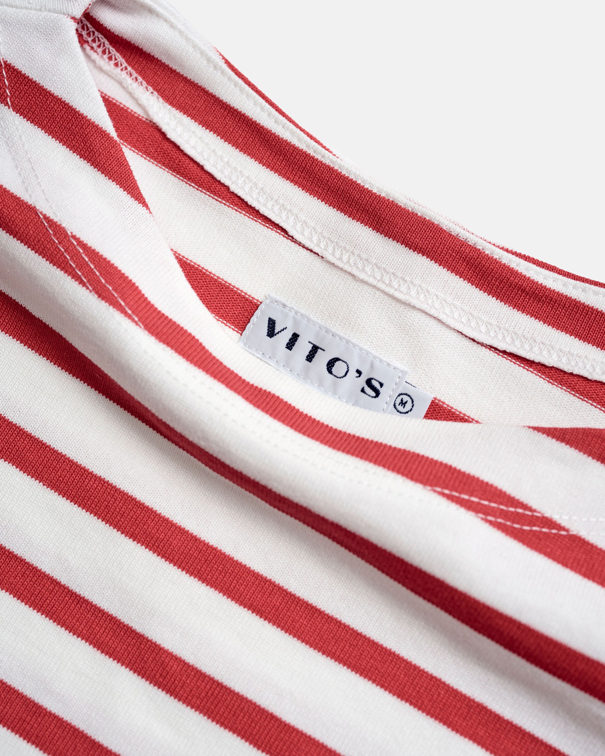 Vito's Red & White Striped Boatneck Sweatshirt