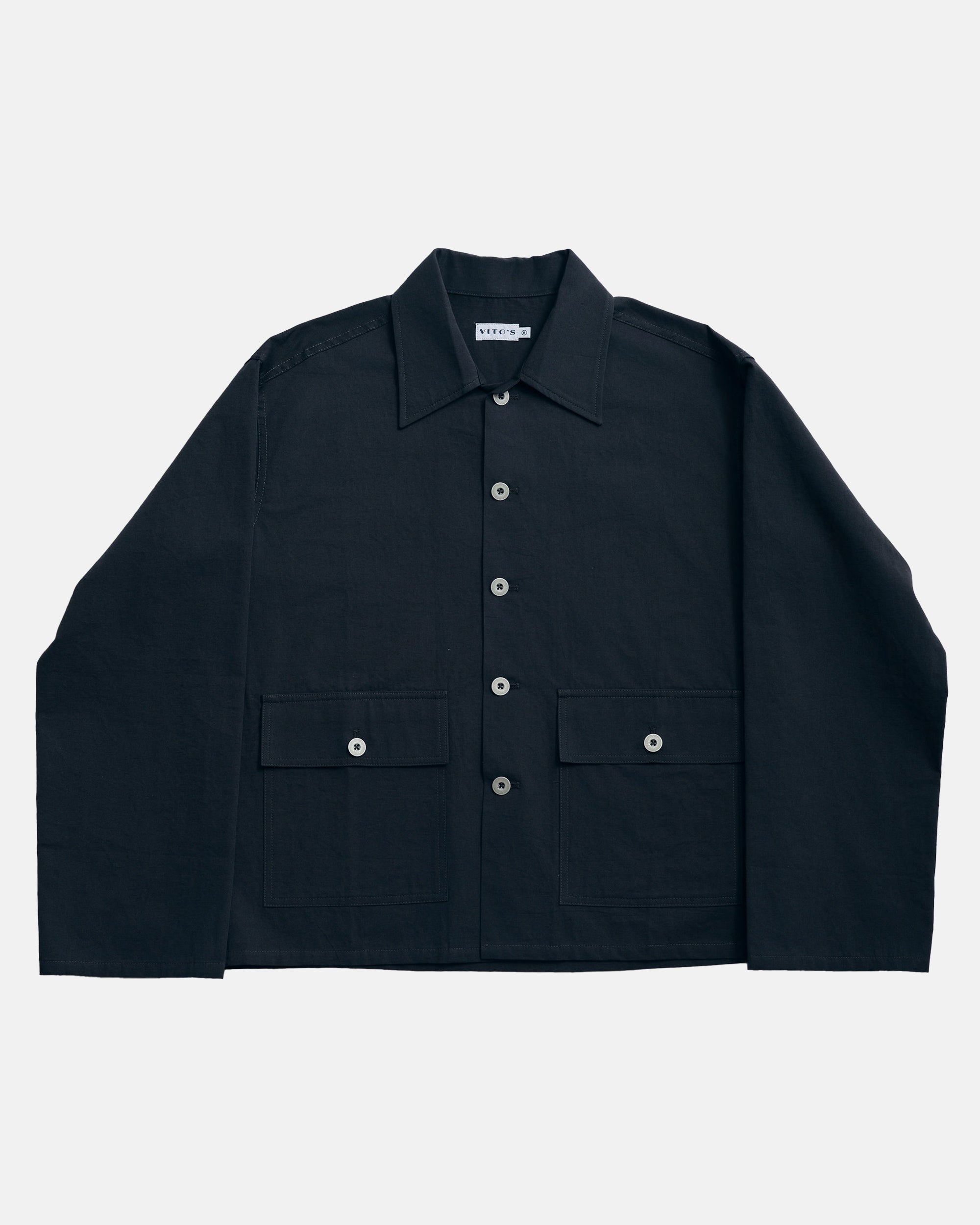 Vito's Charcoal Navy Cotton/Linen Short Jacket