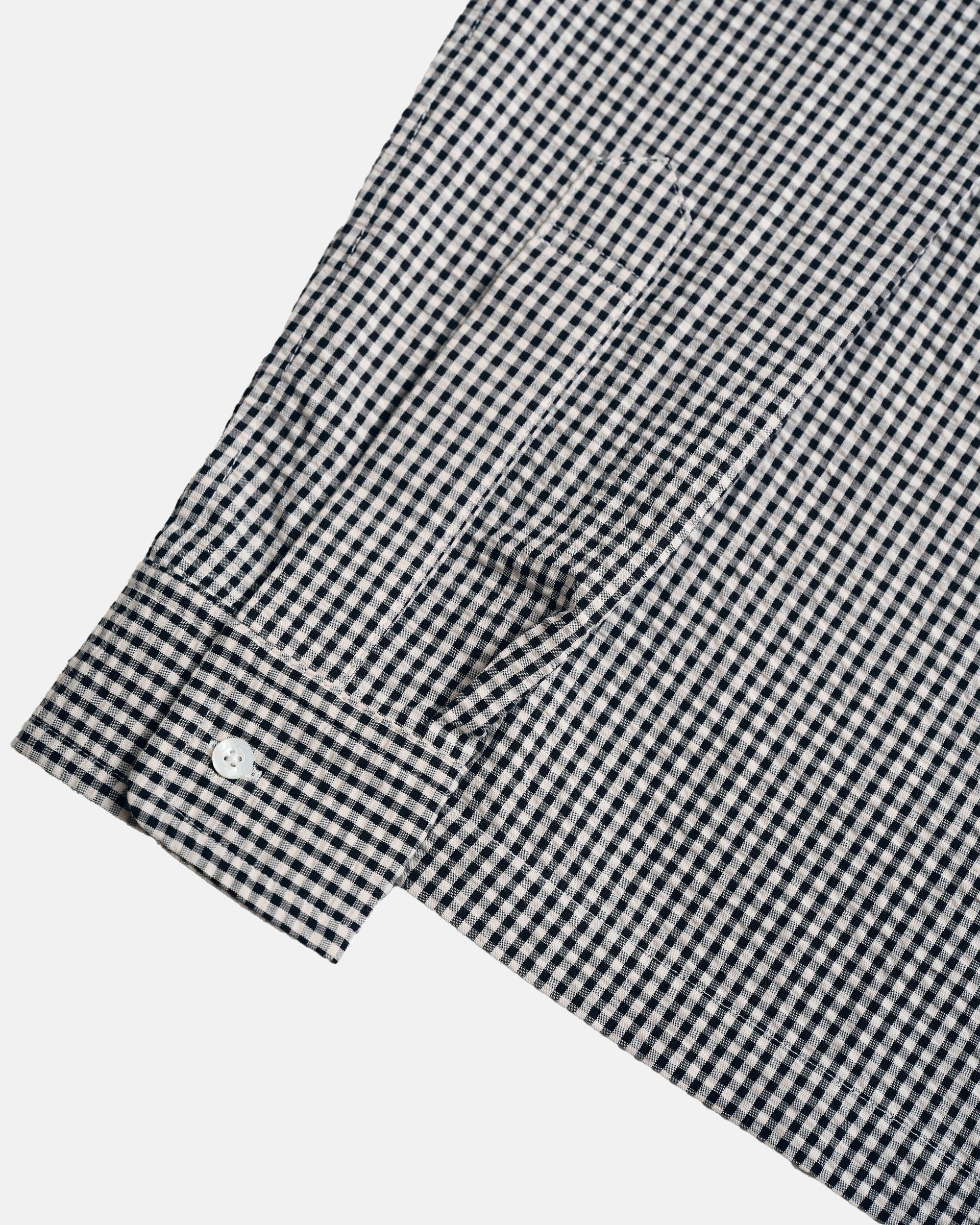Vito's Black & White Gingham Seersucker Sport Shirt