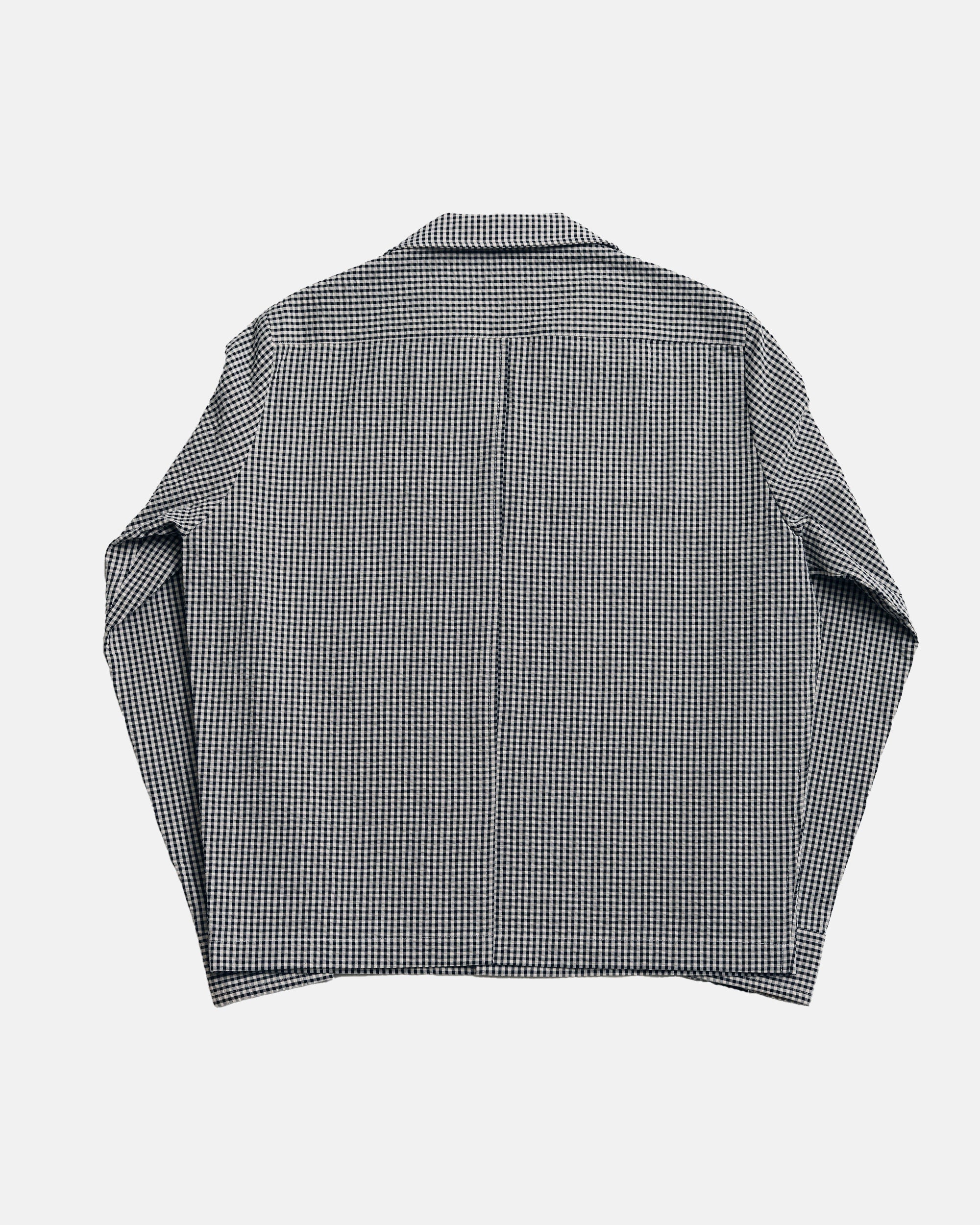 Vito's Black & White Gingham Seersucker Sport Shirt