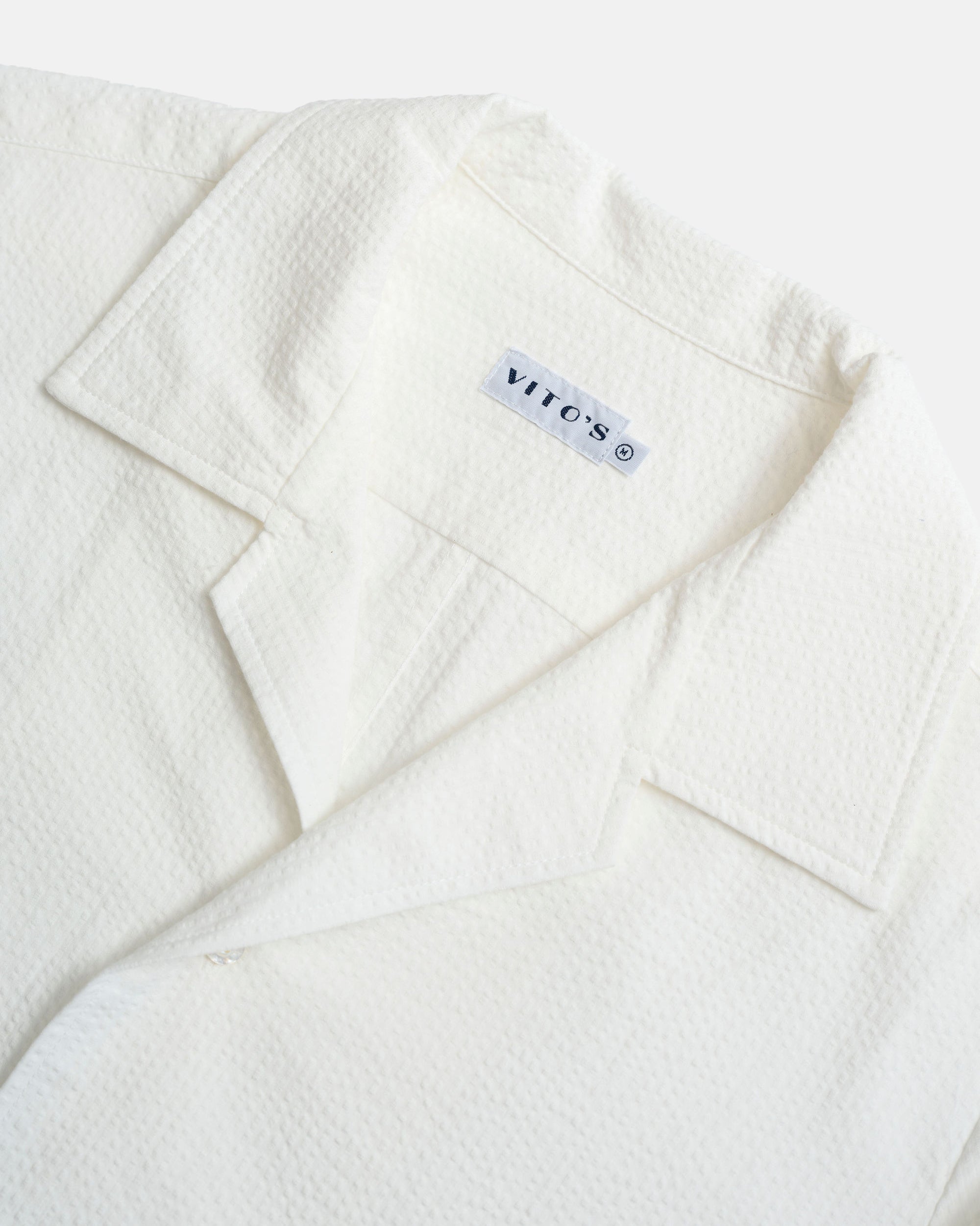 Vito's White Seersucker Sport Shirt