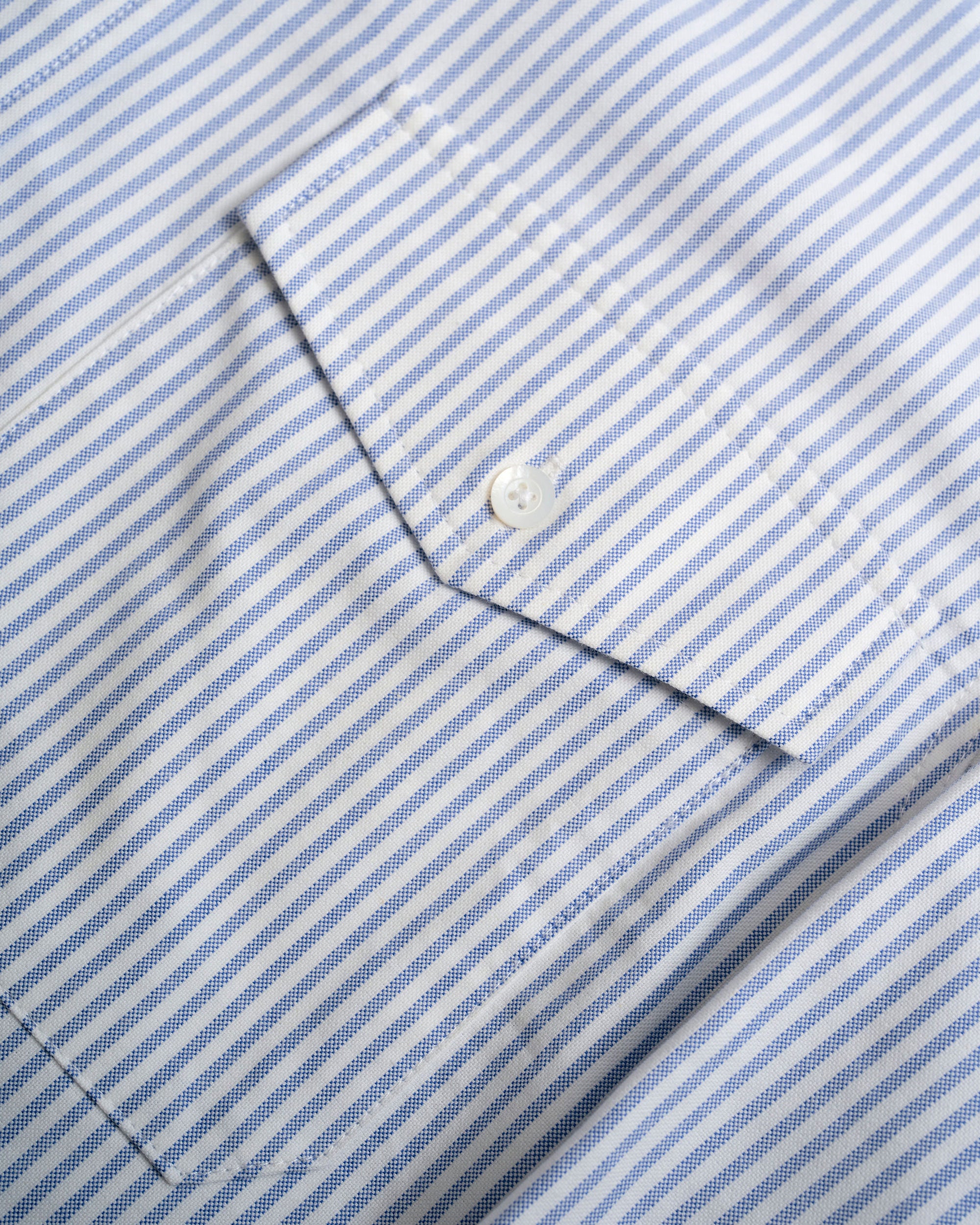Vito's Blue & White Stripe Popover Oxford Shirt