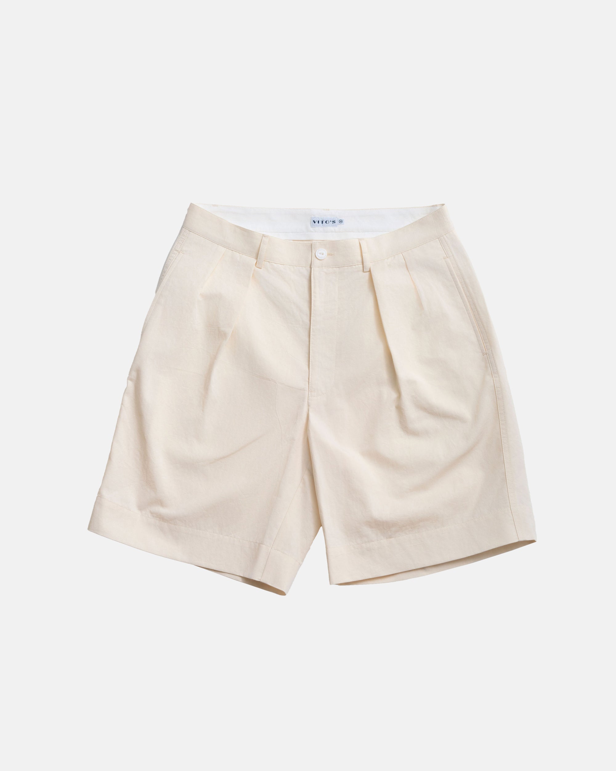Vito's Stone Cotton/Linen Pleated Short