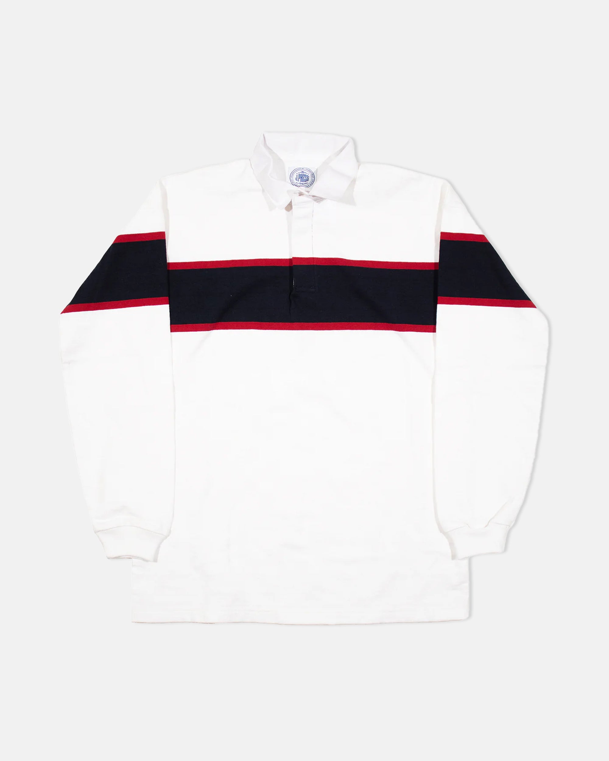 Made-in-USA White Mountain Stripe J. Press Seal Cotton Rugby