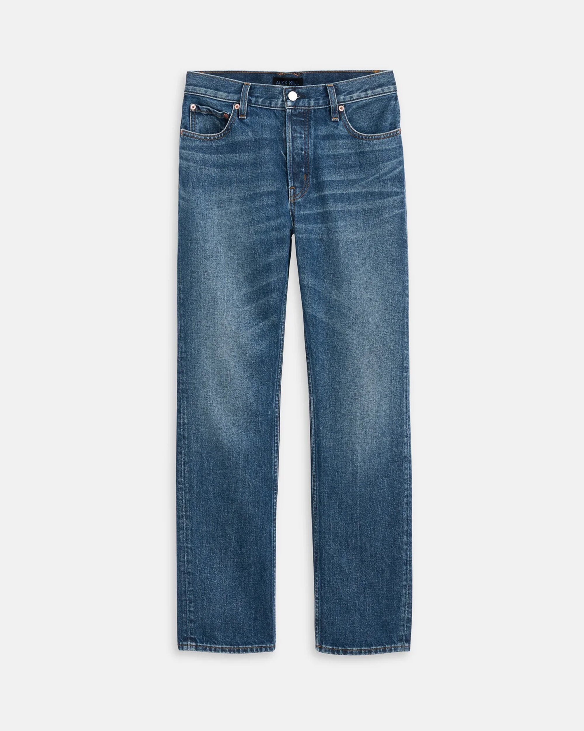 Womens Medium Rinse Jane Mid-Rise Straight Jean