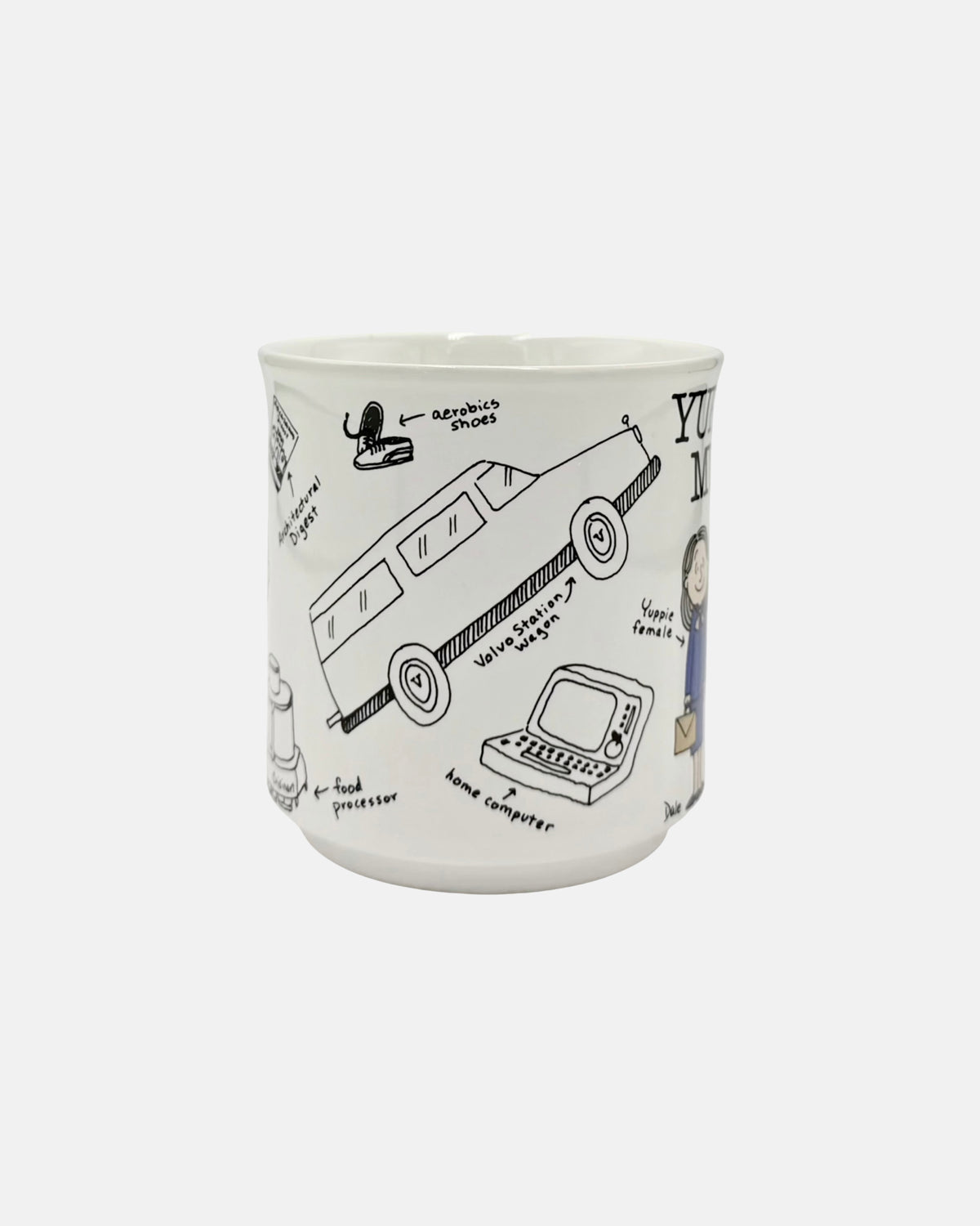 Vintage 1980s Yuppie Novelty Ceramic Coffee Cup Mug