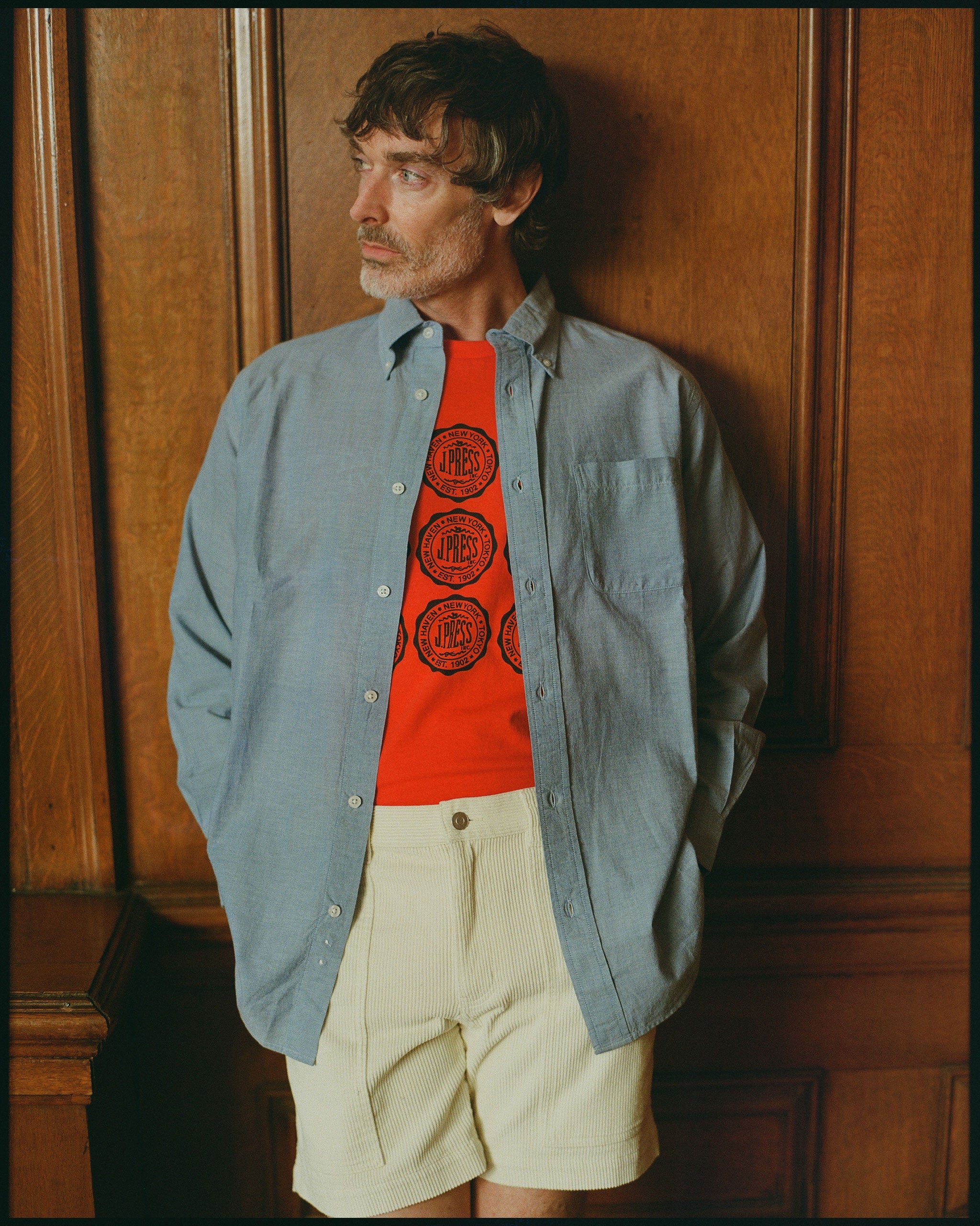 Light Blue Solid Chambray Sport Shirt