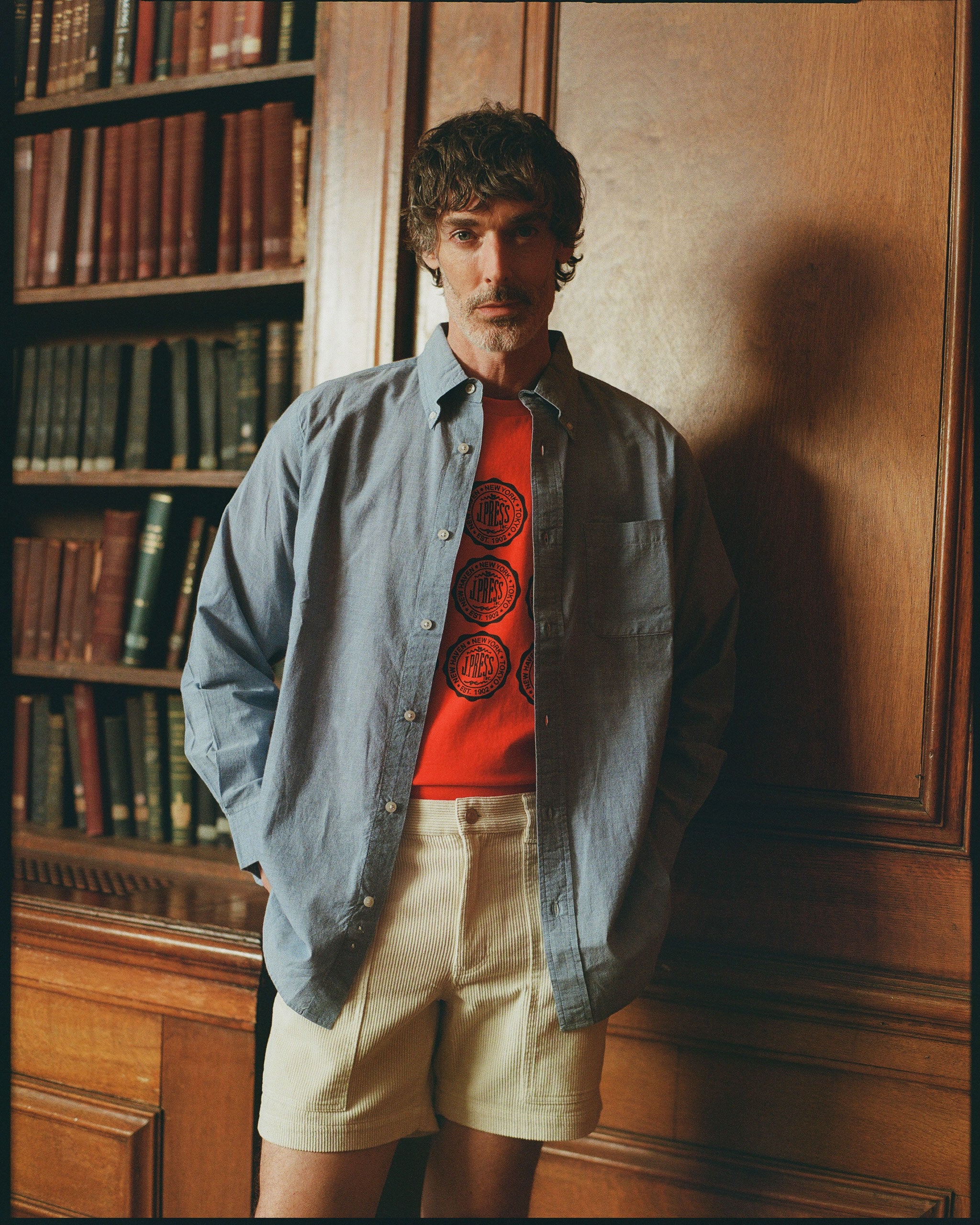 Light Blue Solid Chambray Sport Shirt