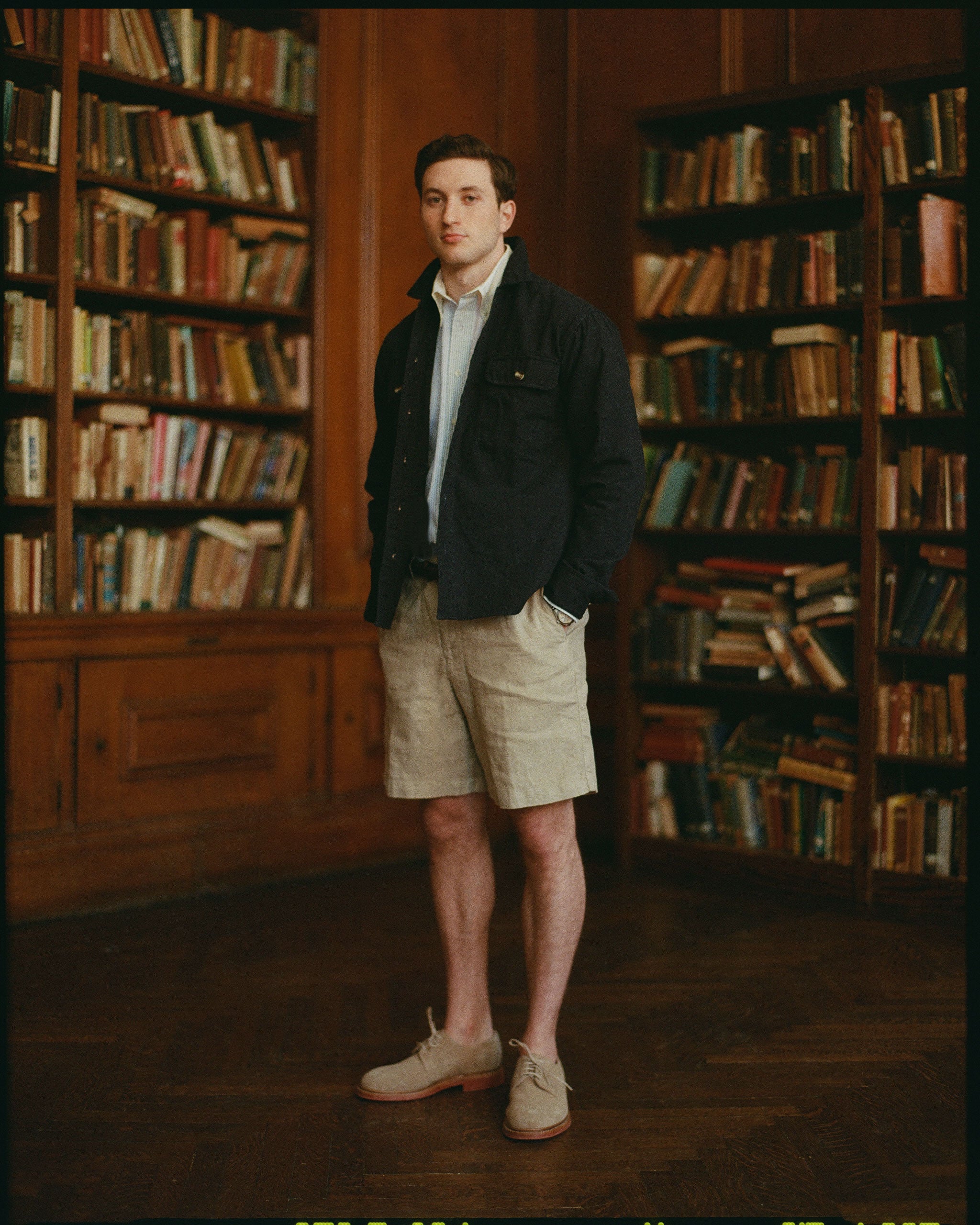 Navy Cotton Canvas Overshirt - Trim Fit