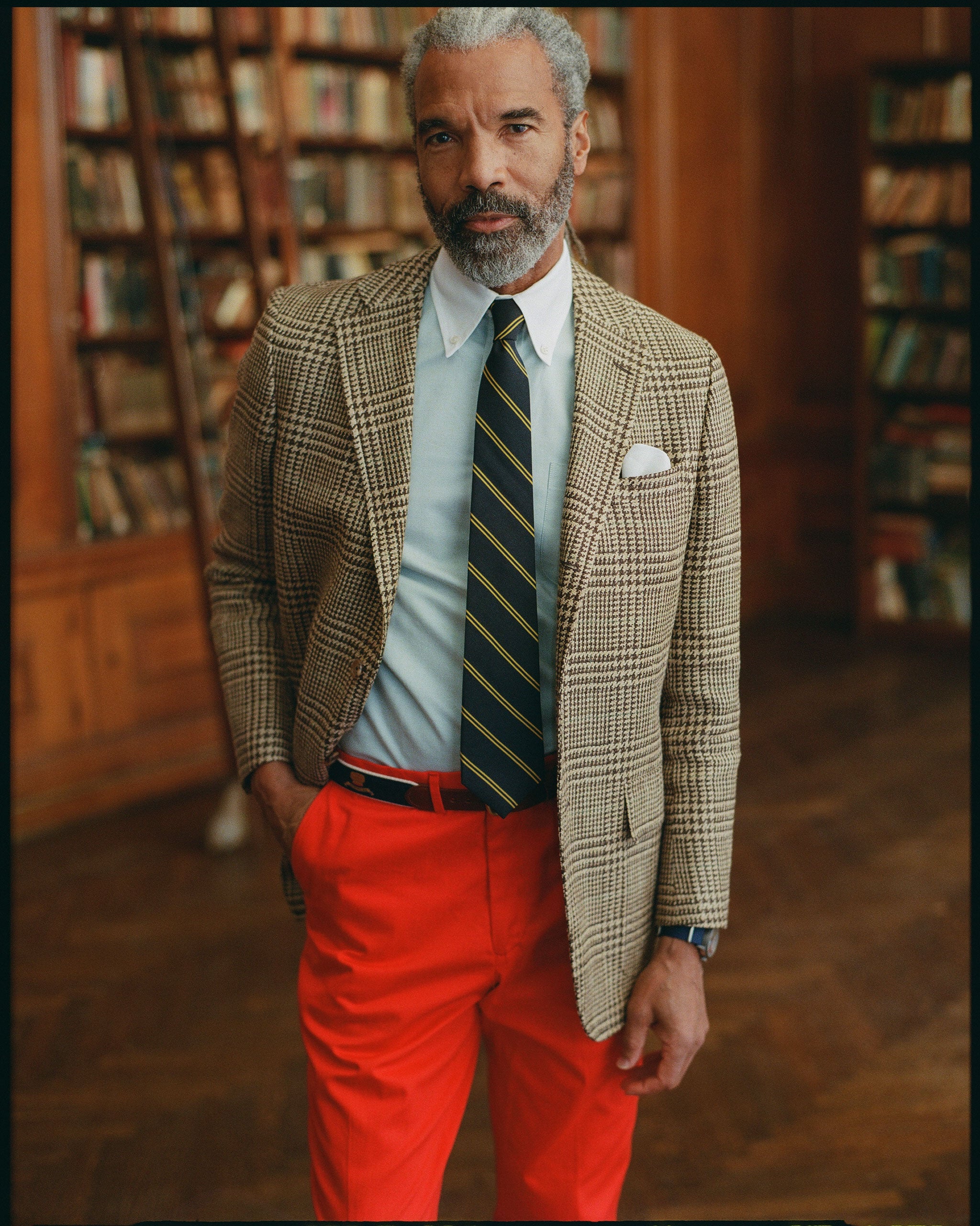 Made-in-USA Green Contrast Collar Oxford Cloth Sport Shirt - Regular Fit