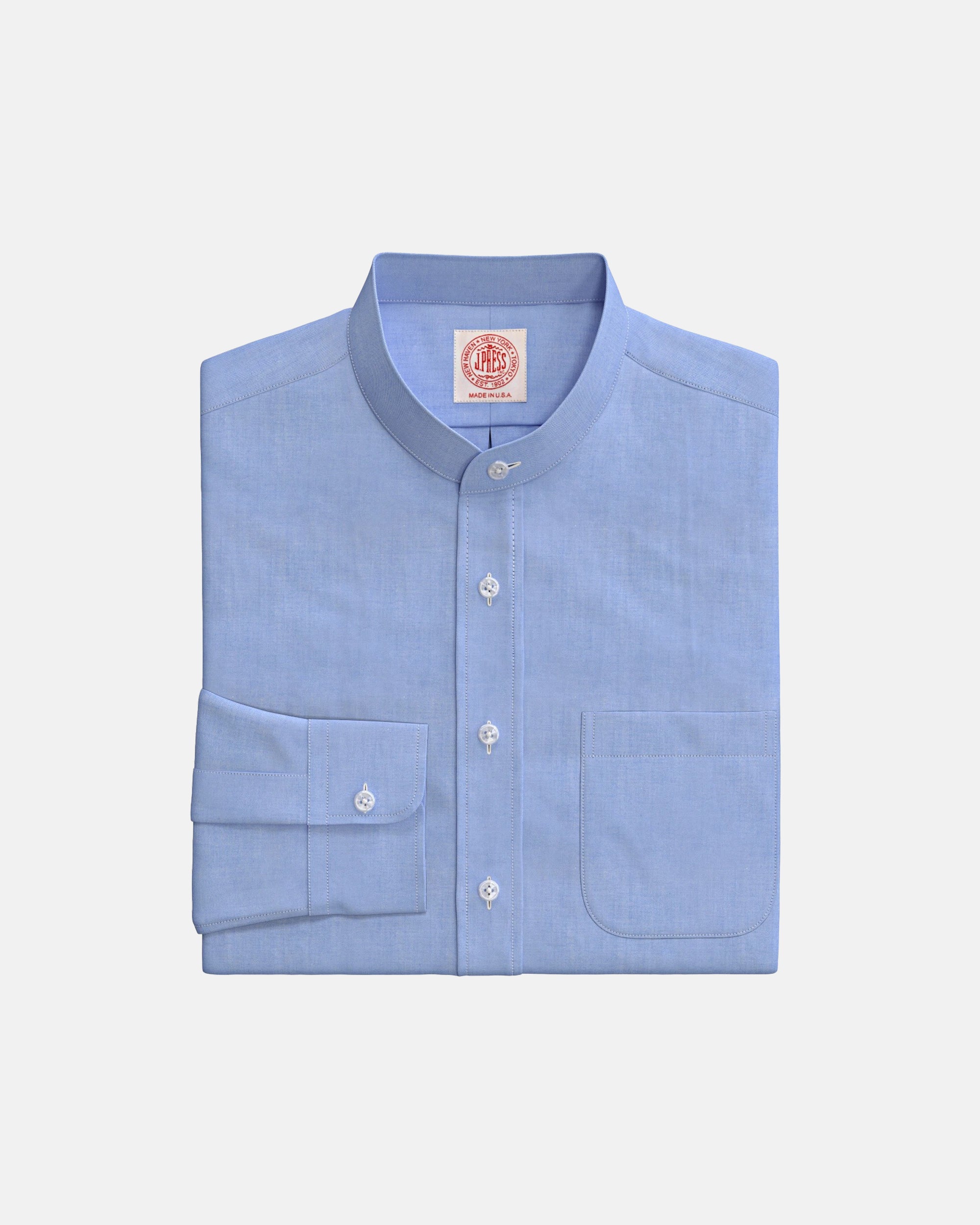 Blue Pinpoint Oxford Banded Collar Custom Shirt