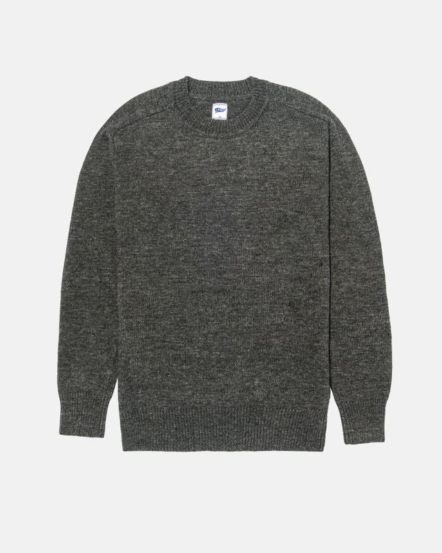 Grey Wool Crewneck Sweater - Trim Fit