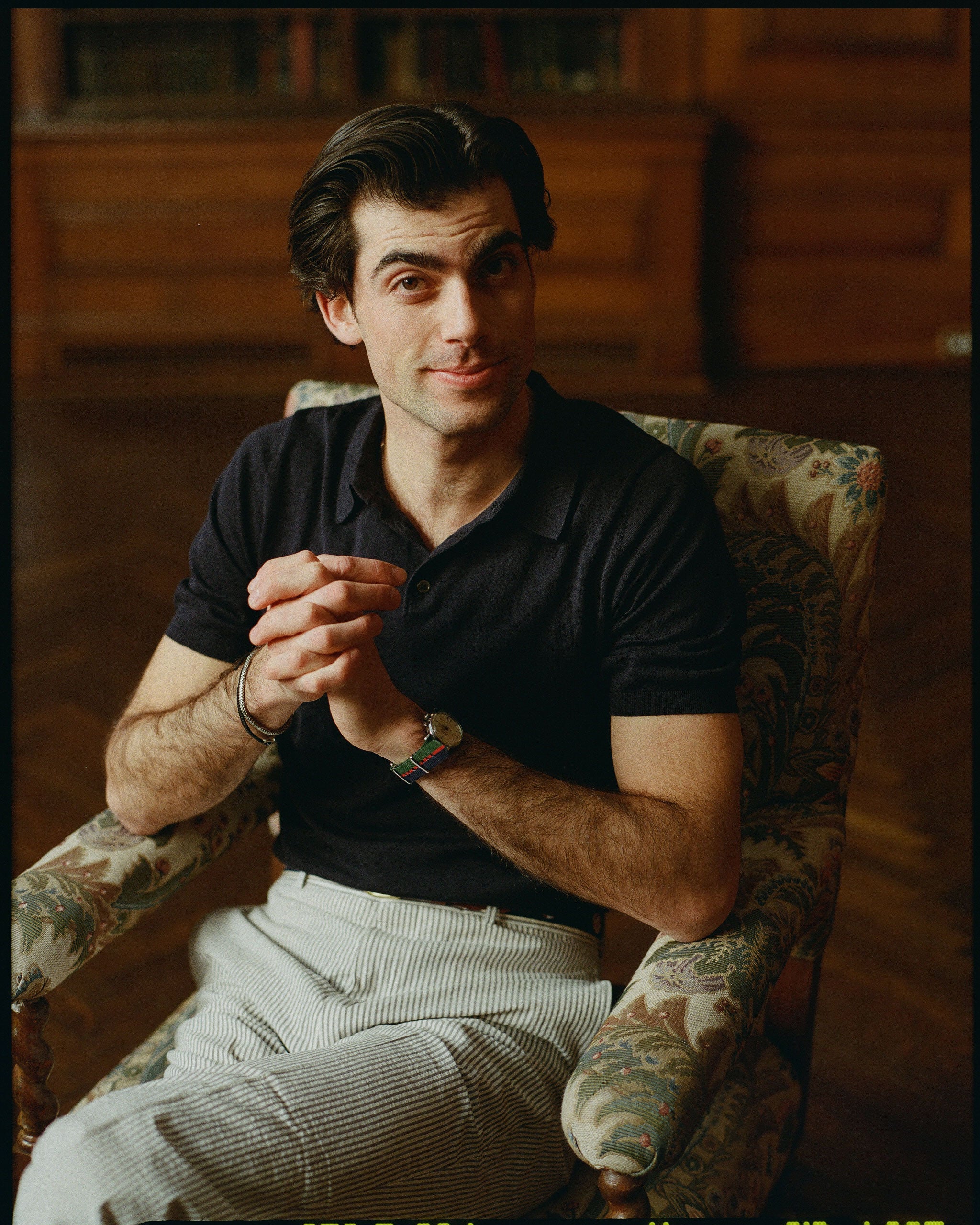 Navy High-Twist Cotton Polo - Trim Fit