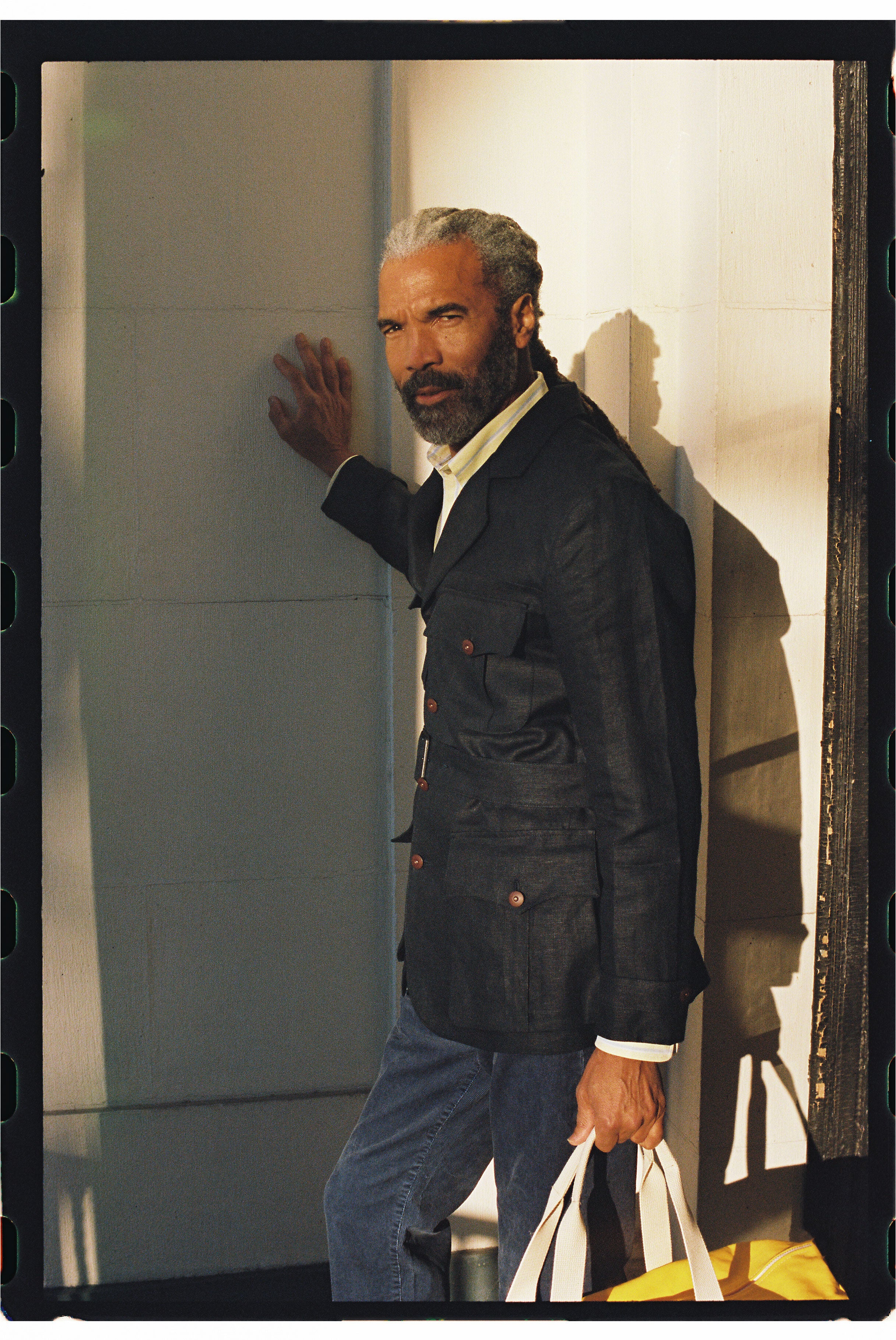 Made-in-England Navy Linen Safari Jacket