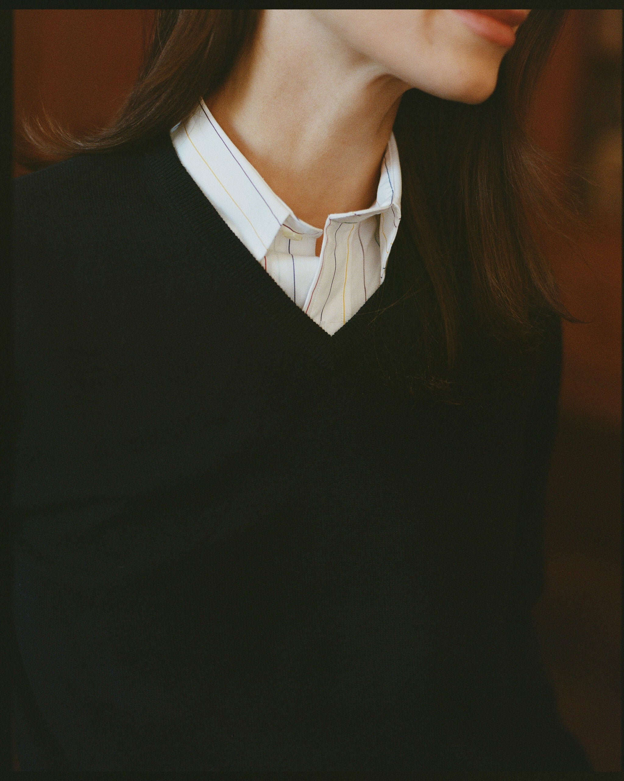 Navy Cotton-Cashmere V-Neck Sweater