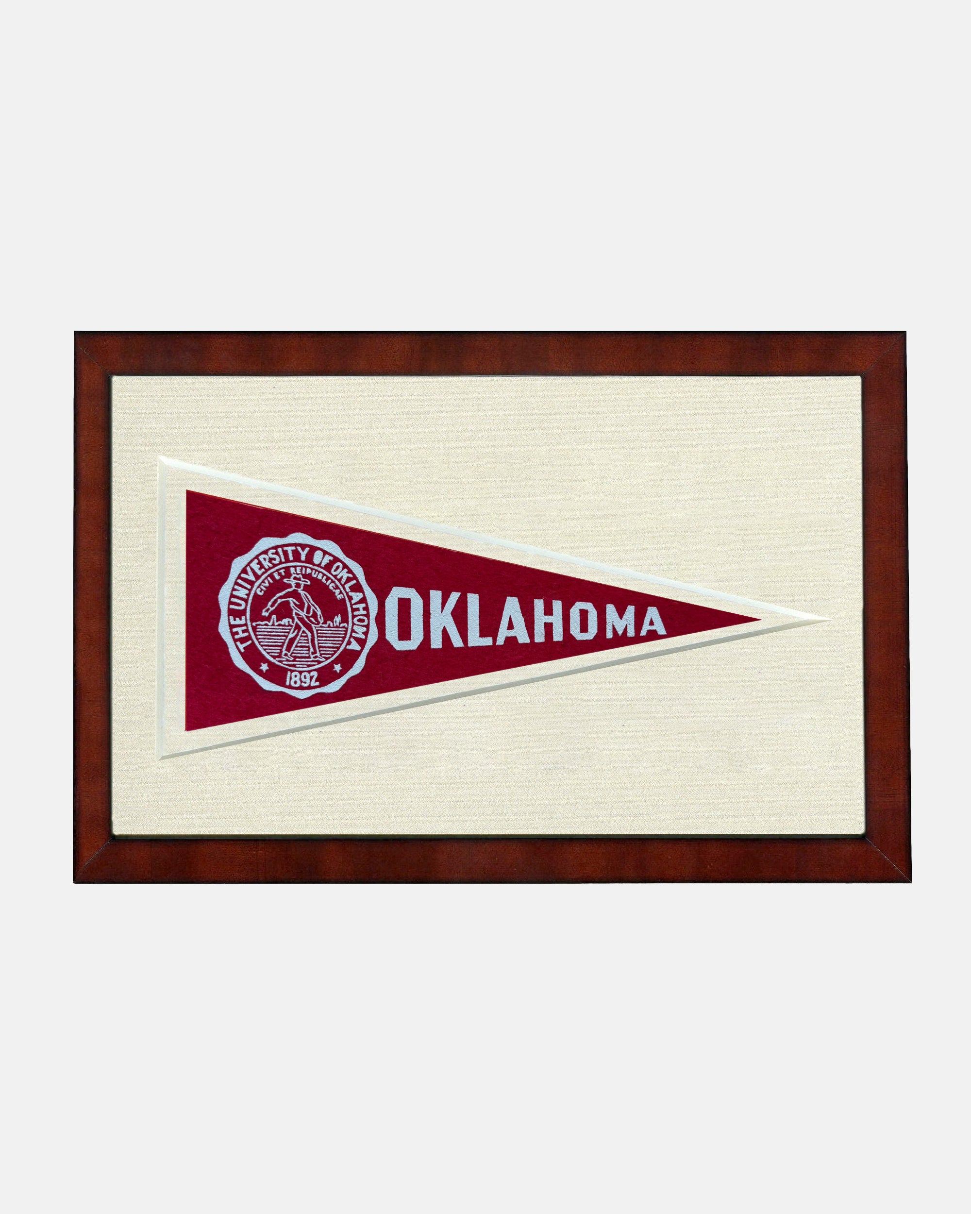 University of Oklahoma Framed Vintage Pennant