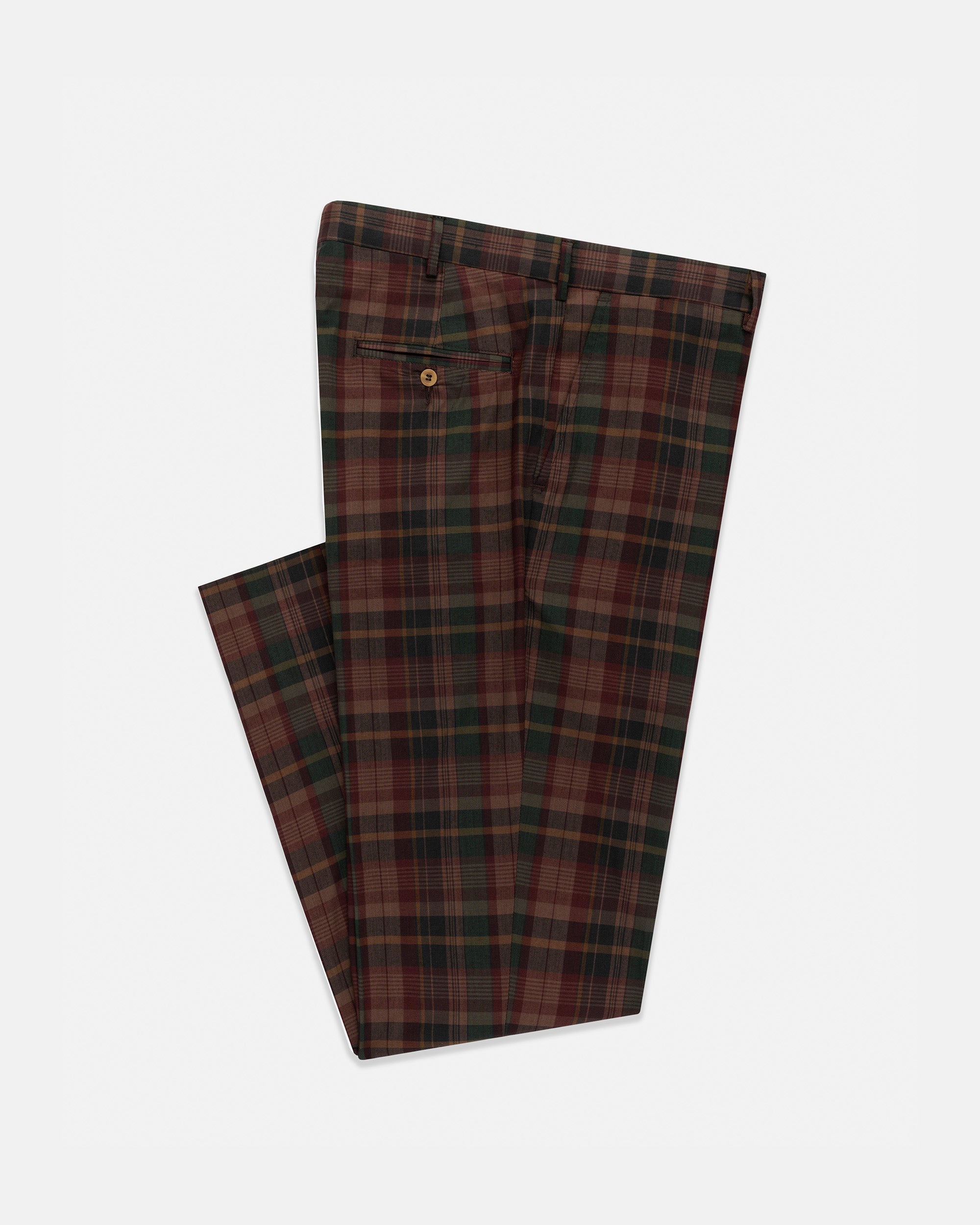 Made-in-USA Rust & Burgundy Overdyed Authentic Madras Trouser