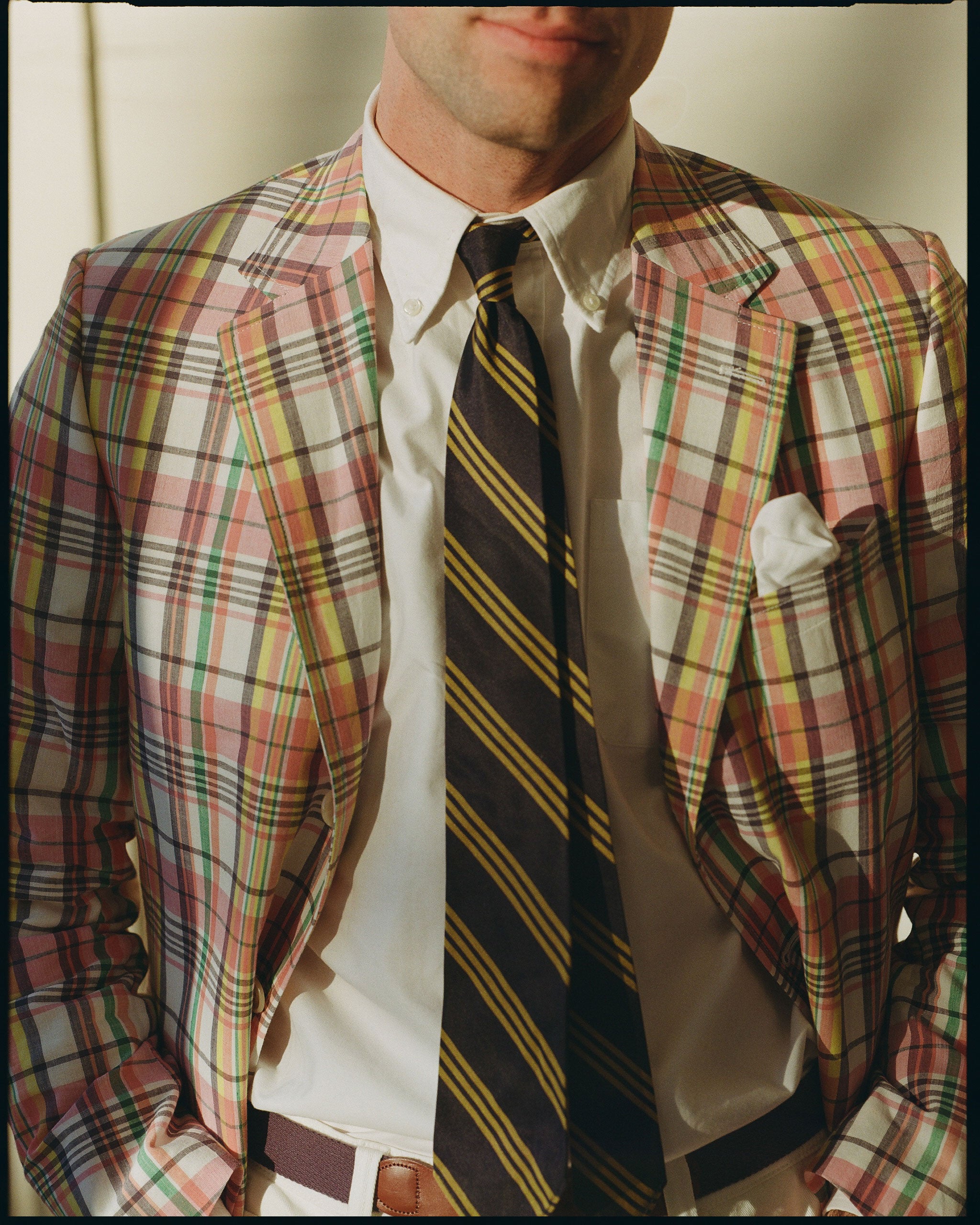 Made-in-Canada Peach & Yellow Pastel Authentic Madras Sport Coat