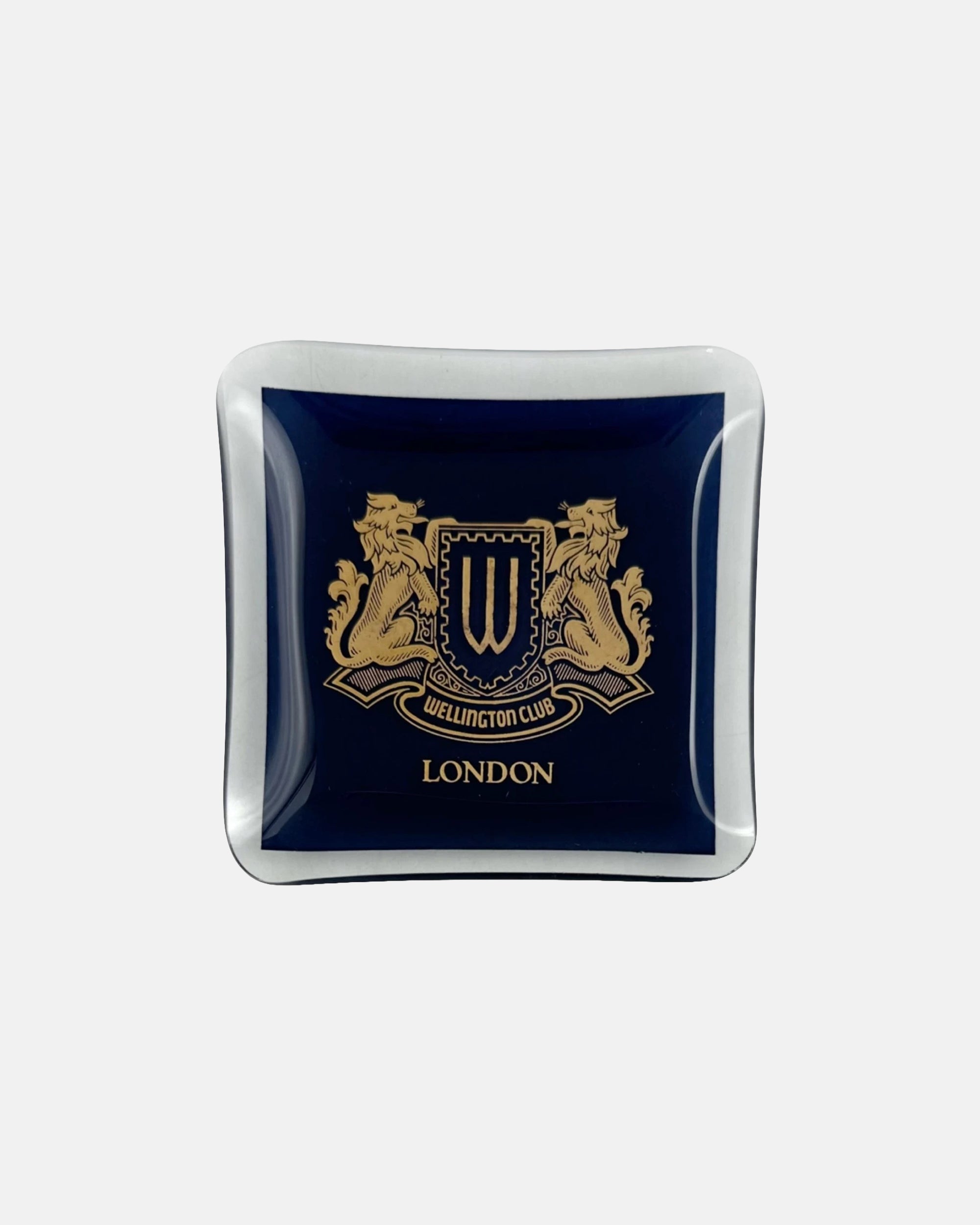 Vintage Wellington Club Mayfair London Glass Ashtray Catchall Dish