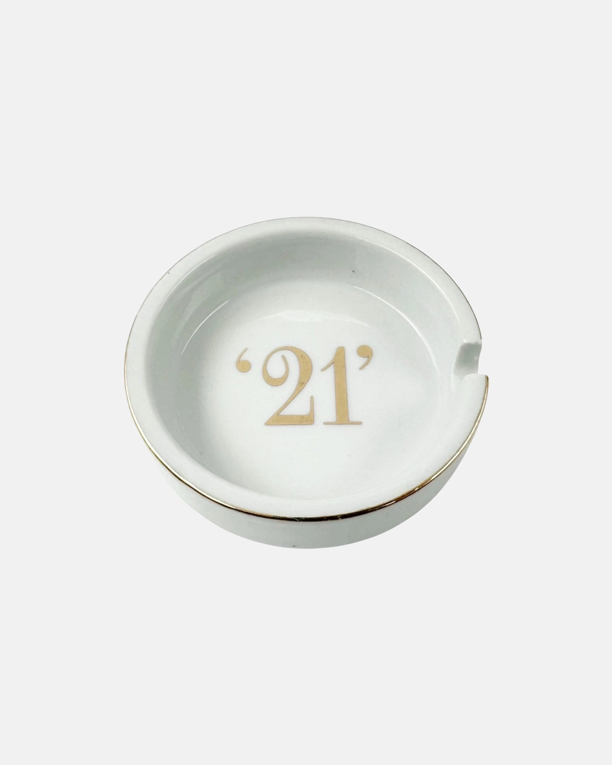 Vintage The 21 Club NYC Restaurant White Porcelain Ashtray
