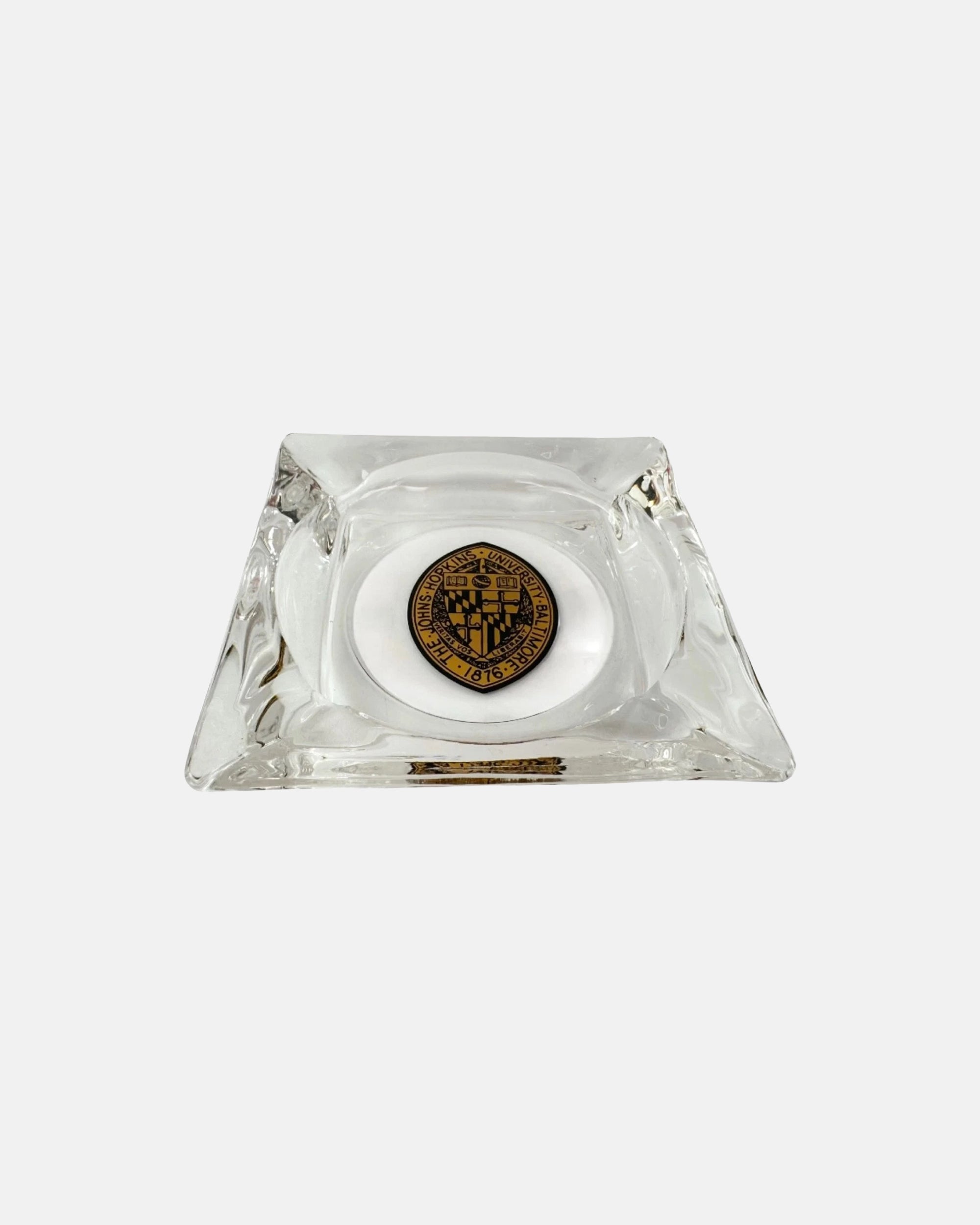 Vintage Johns Hopkins University Glass Ashtray Dish