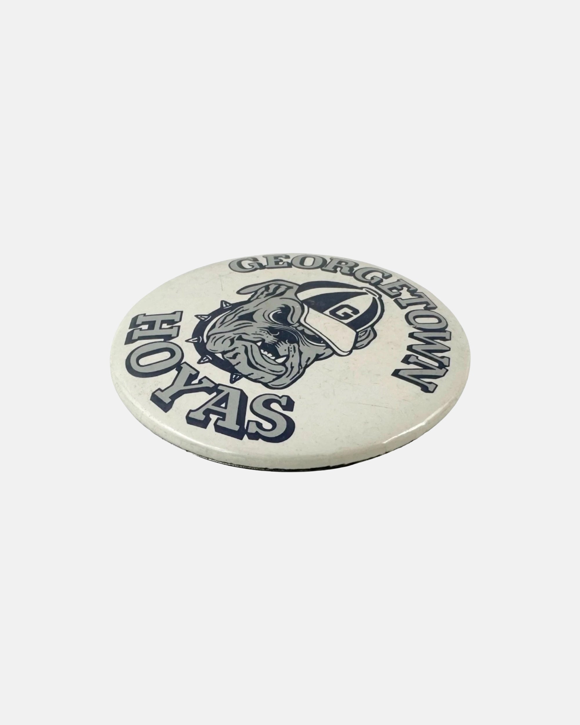 Vintage Georgetown University Hoyas Mascot Metal Pinback Button