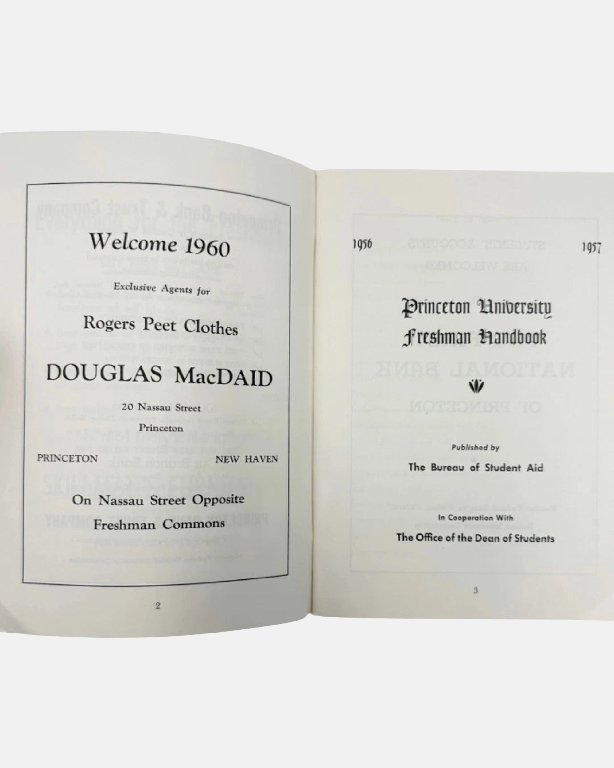 Vintage Princeton University Freshman Handbook 1956-1957 Booklet
