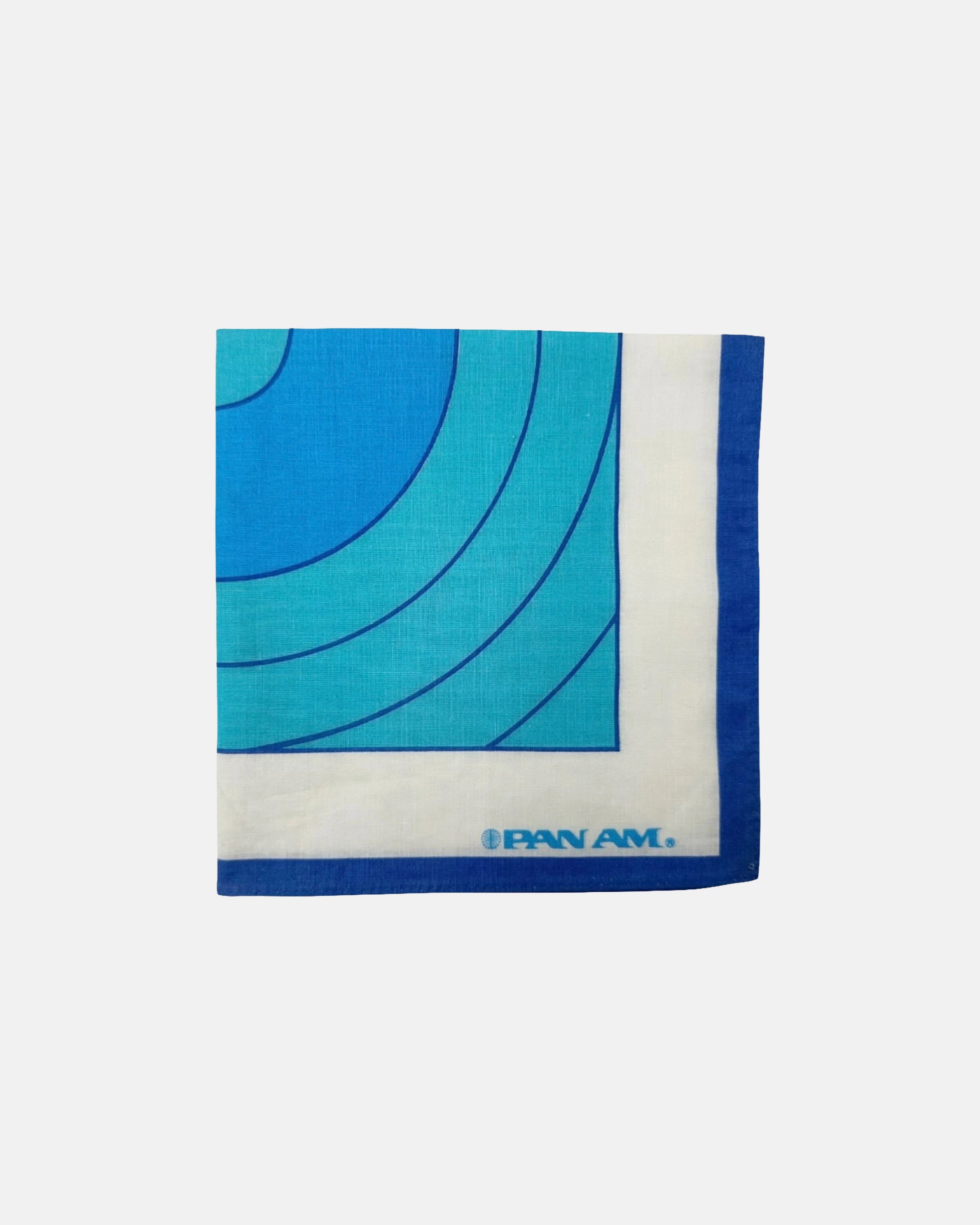 Vintage Pan Am Airlines Cotton Scarf Pocket Square