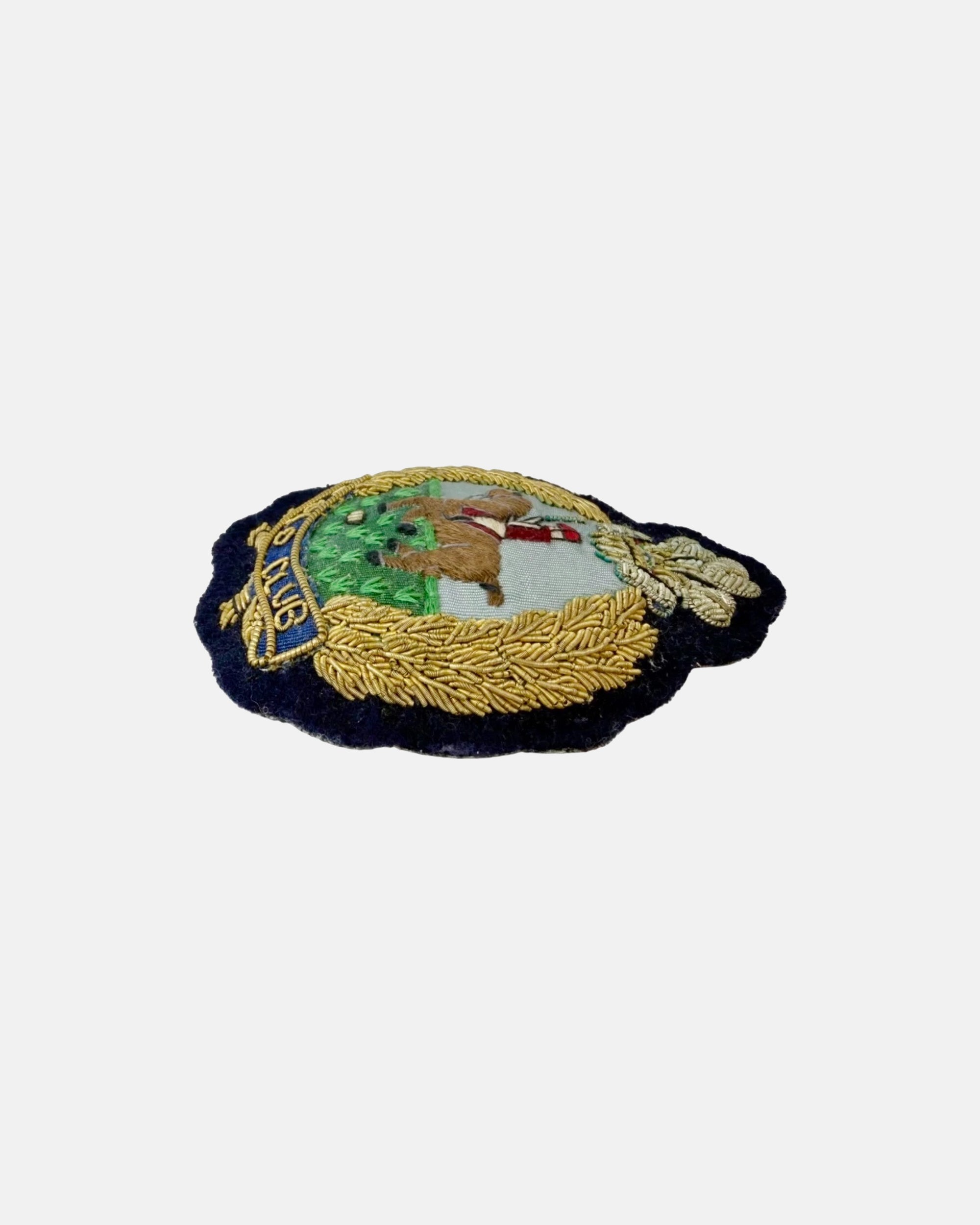 Vintage Polo Club Gold Bullion Equestrian Blazer Patch Prince of Wales