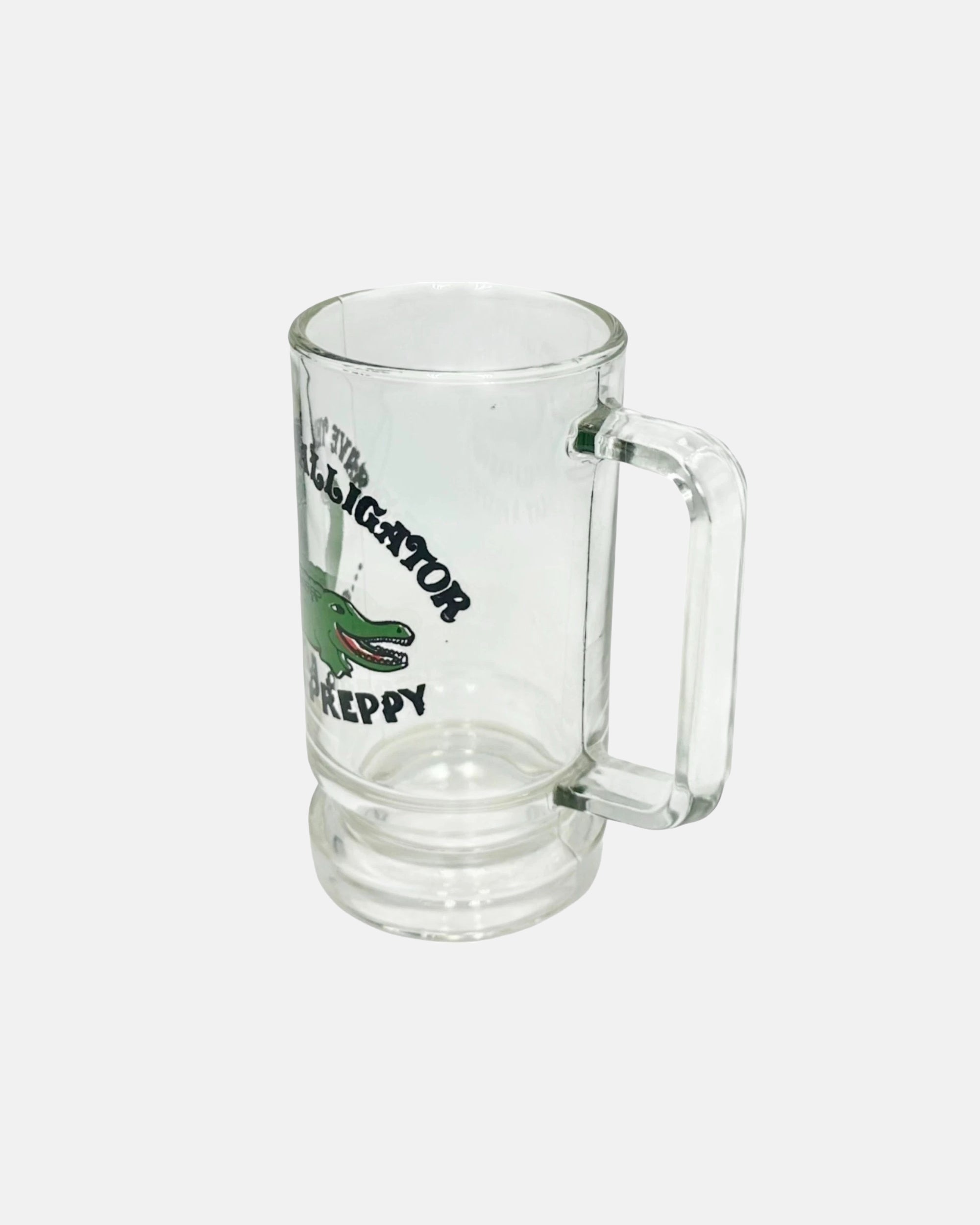 Vintage "Save the Alligator Eat a Preppy" Glass Stein