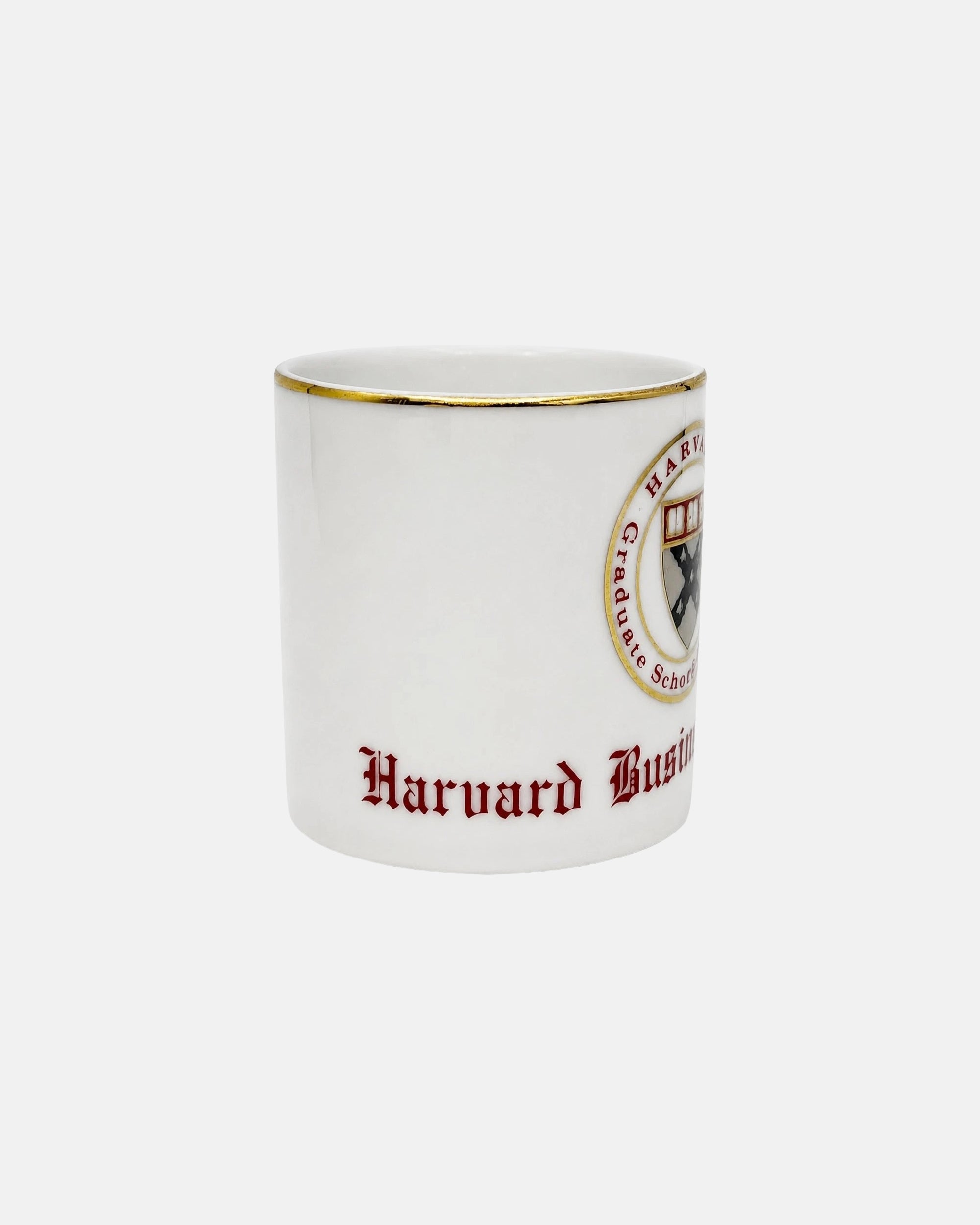 Pair Vintage Harvard Business School Porcelain Demitasse Cups Saucers