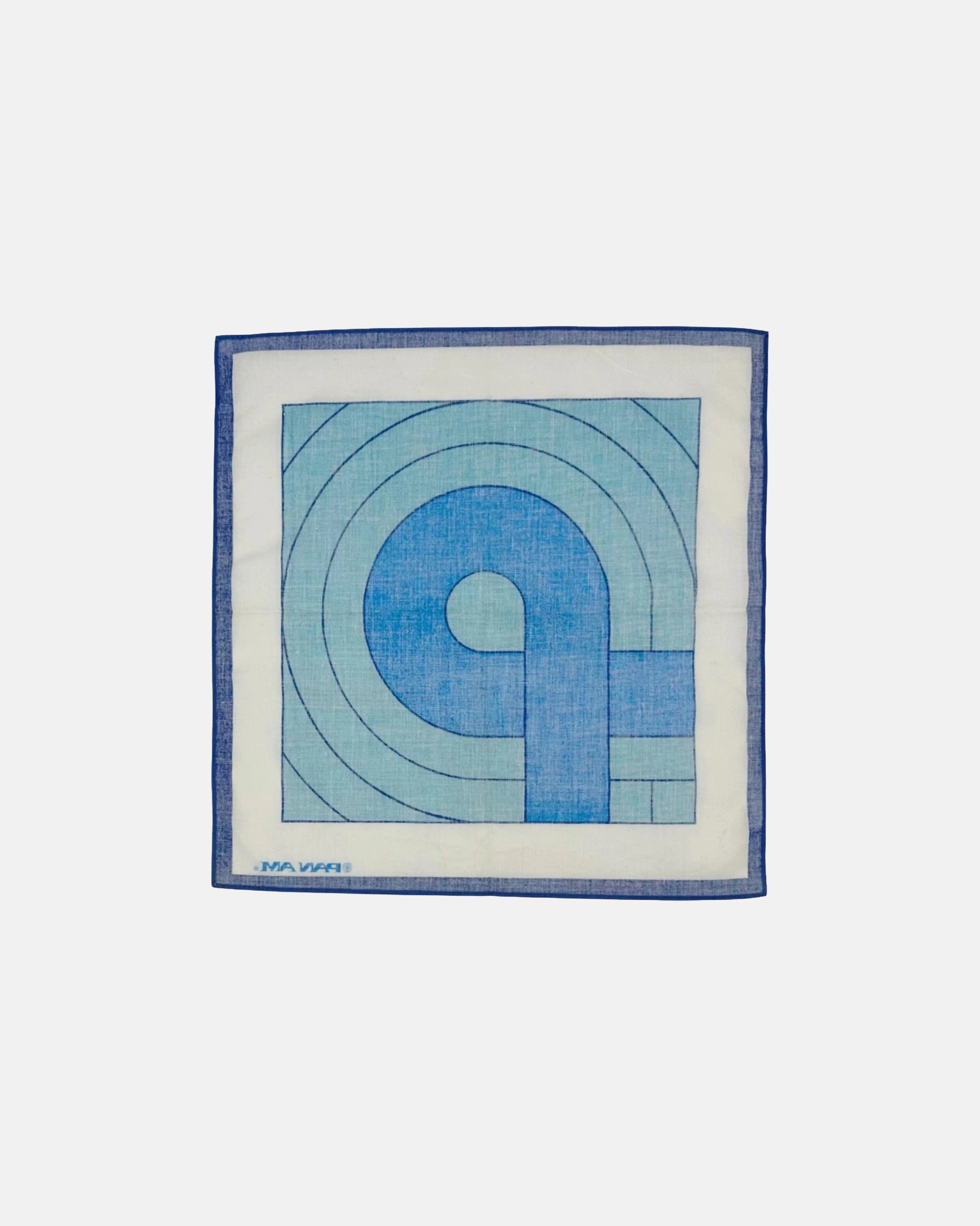 Vintage Pan Am Airlines Cotton Scarf Pocket Square