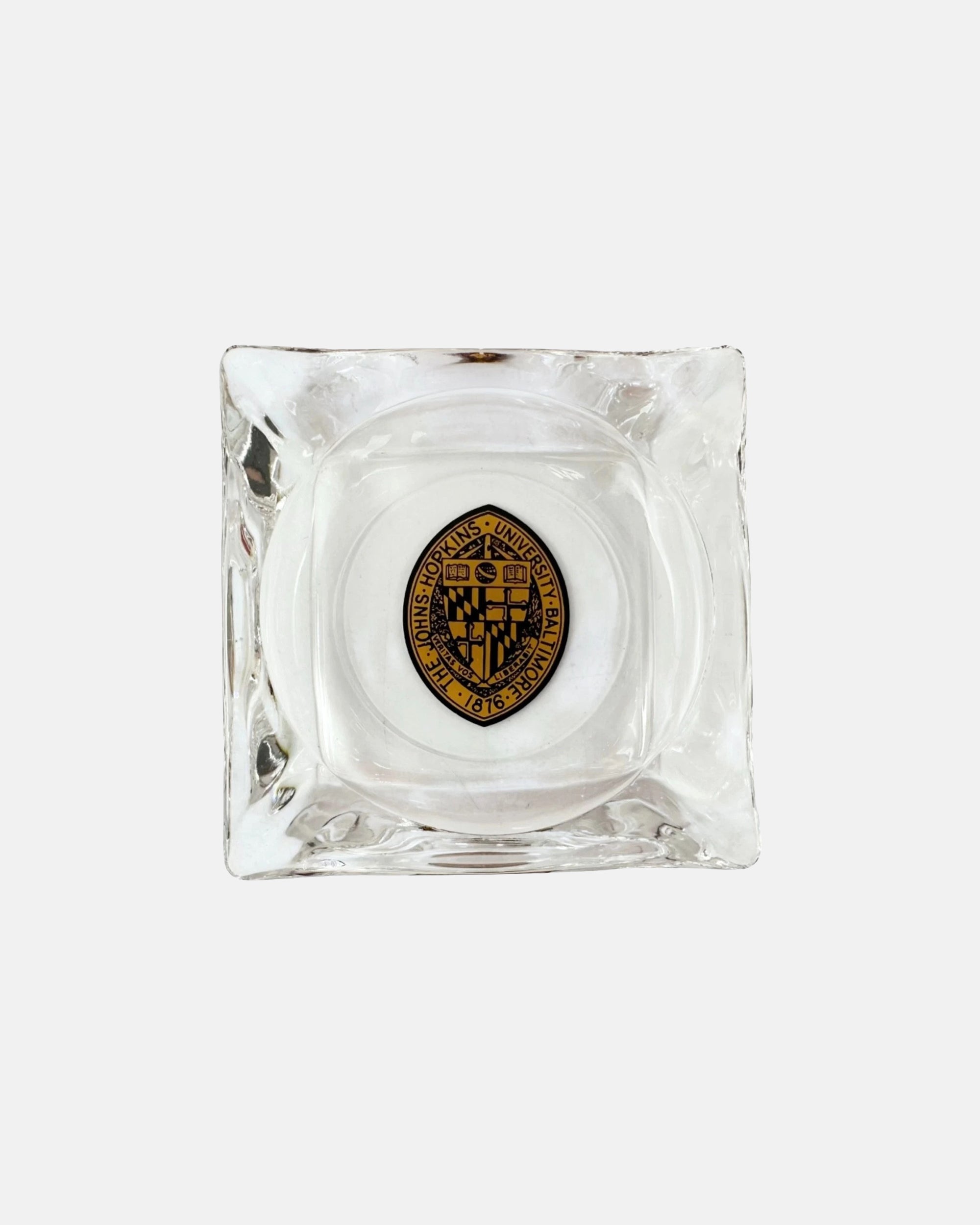 Vintage Johns Hopkins University Glass Ashtray Dish