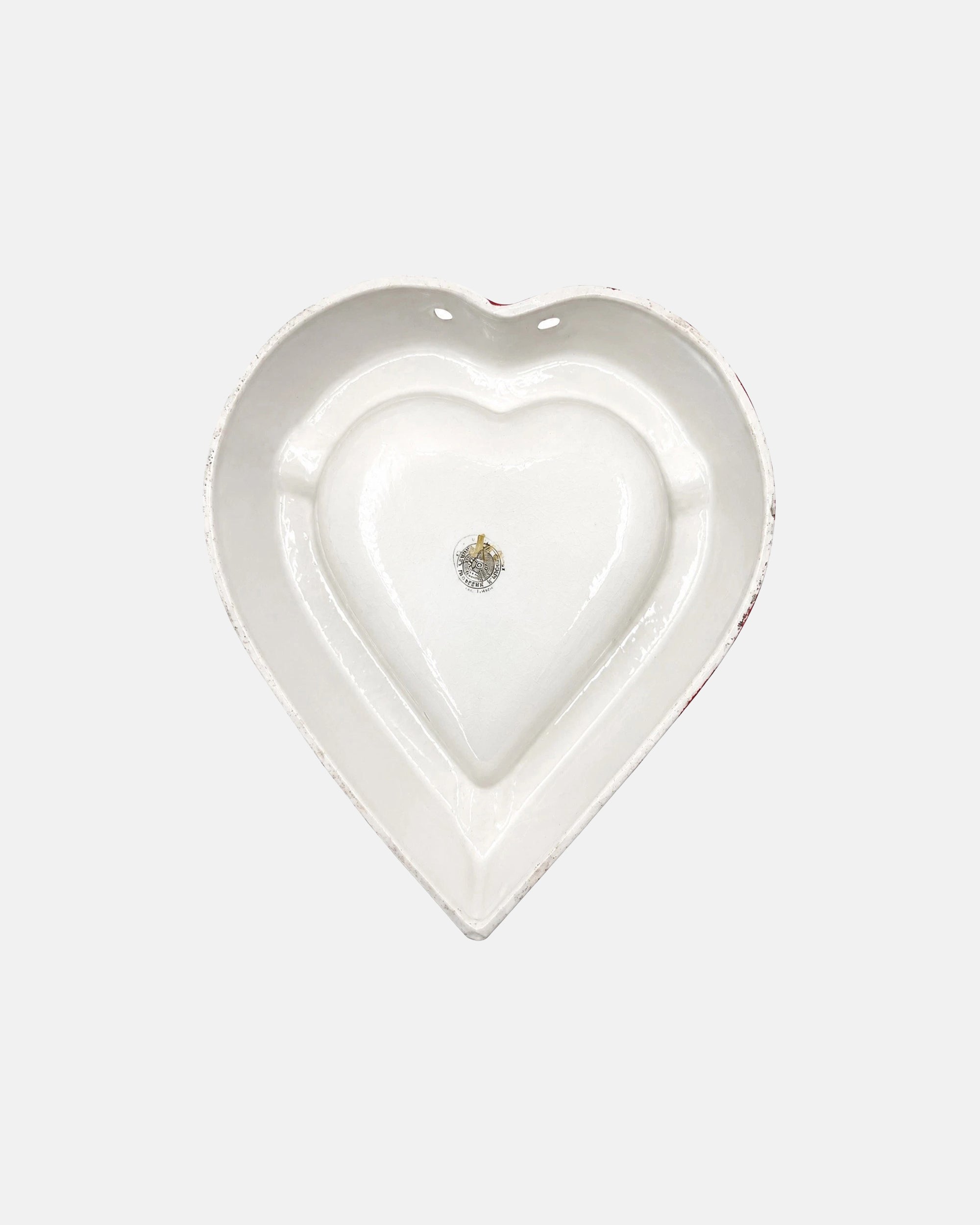 Vintage Gordon's Dry Gin Red Ceramic Heart Shaped Ashtray Catchall Dish