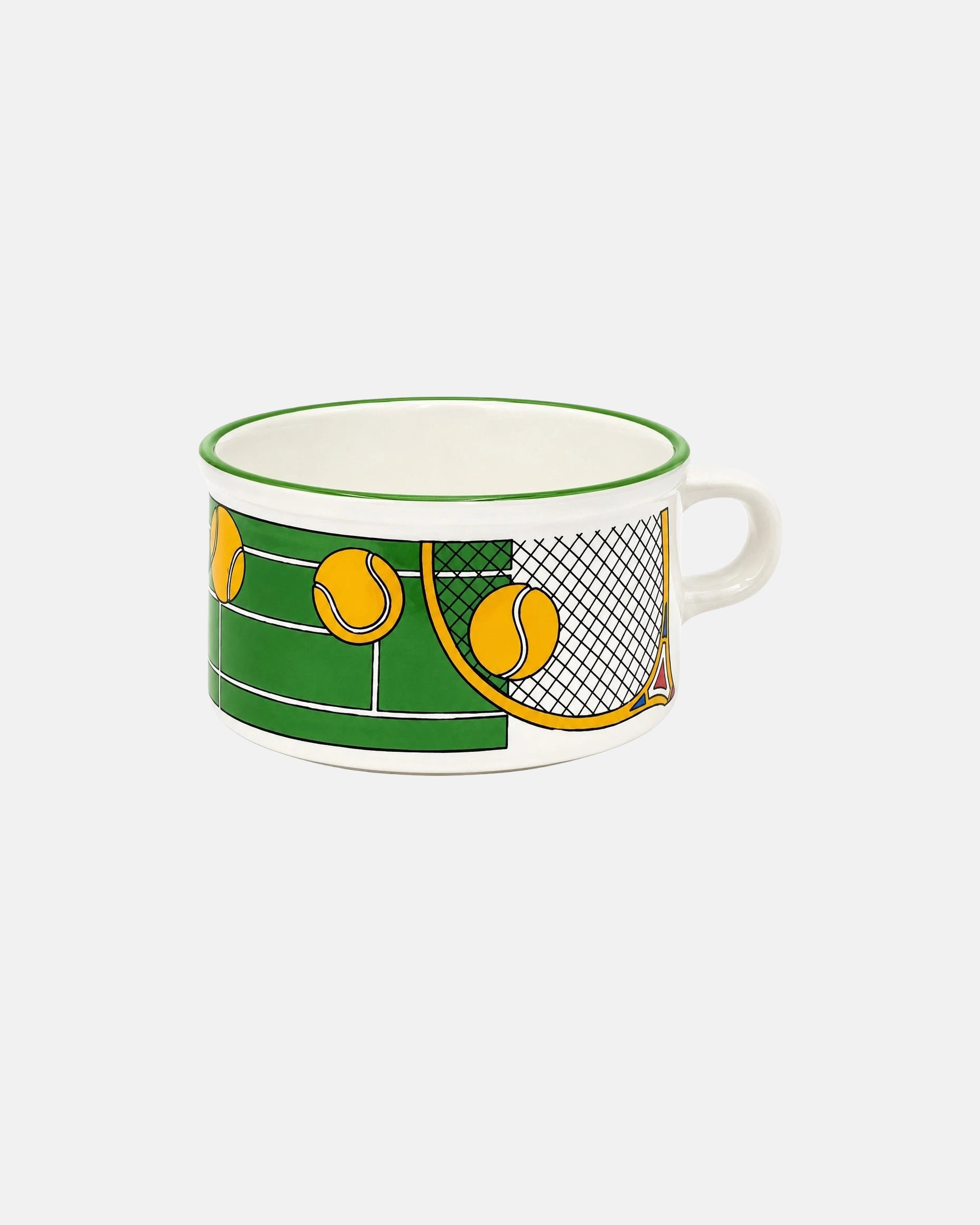 Vintage Tennis Racket Ceramic Coffee Cup & Saucer Set