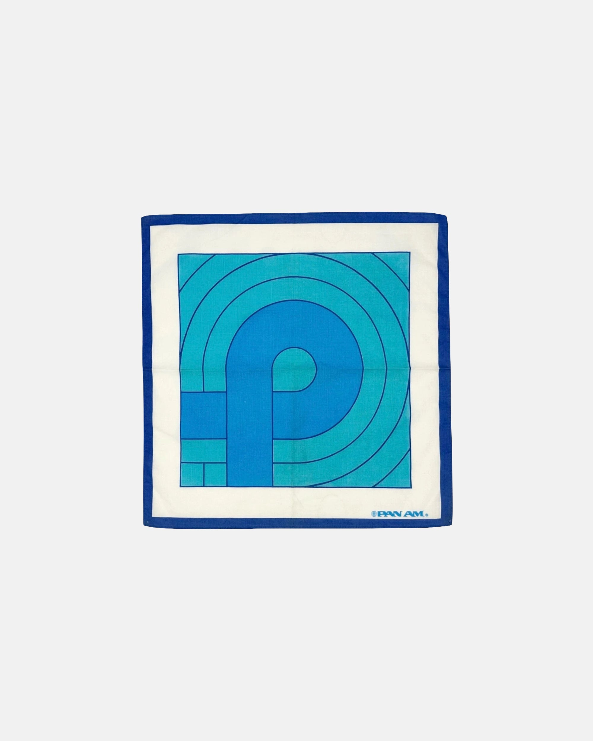 Vintage Pan Am Airlines Cotton Scarf Pocket Square