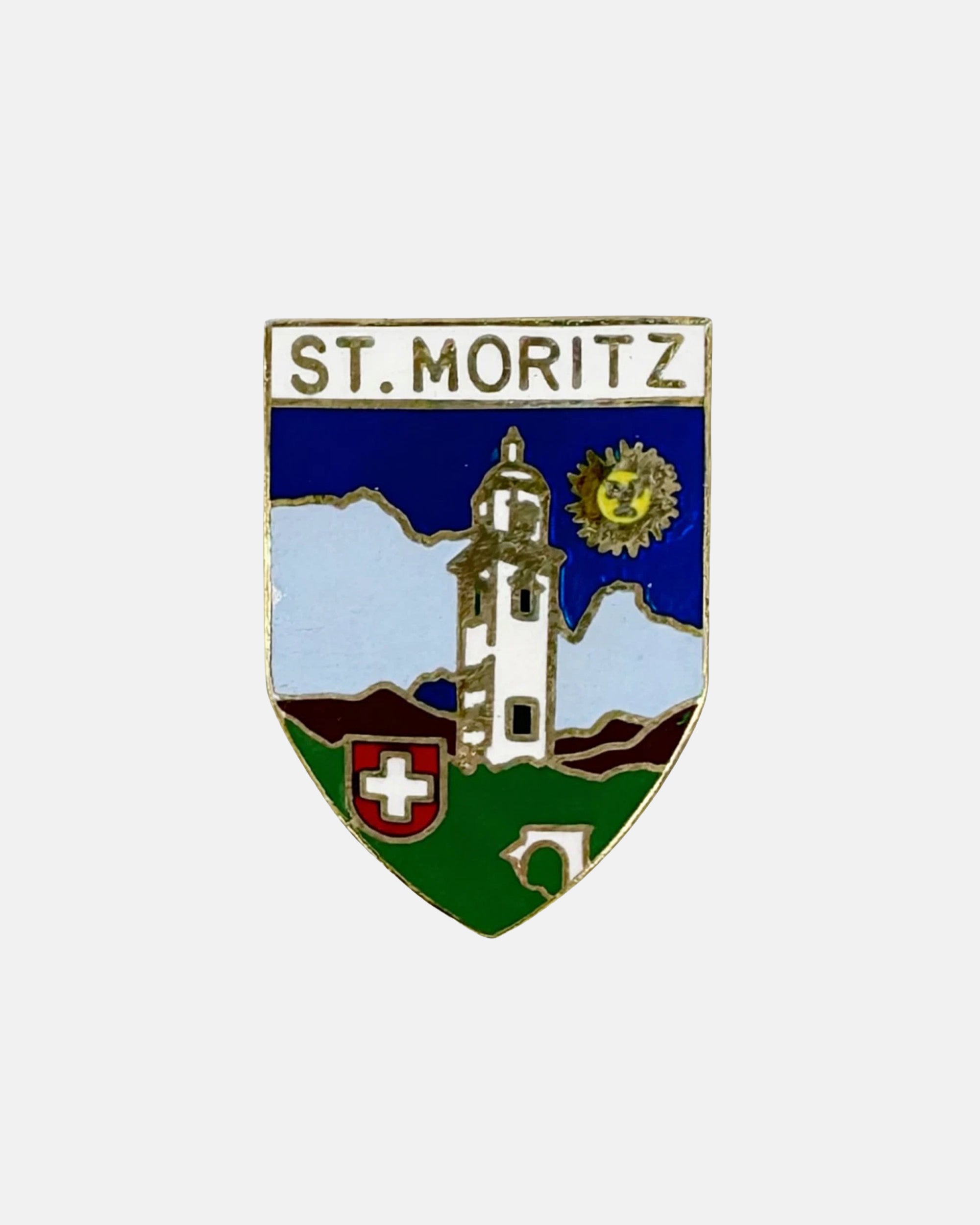 Vintage St. Moritz Switzerland Lapel Pin