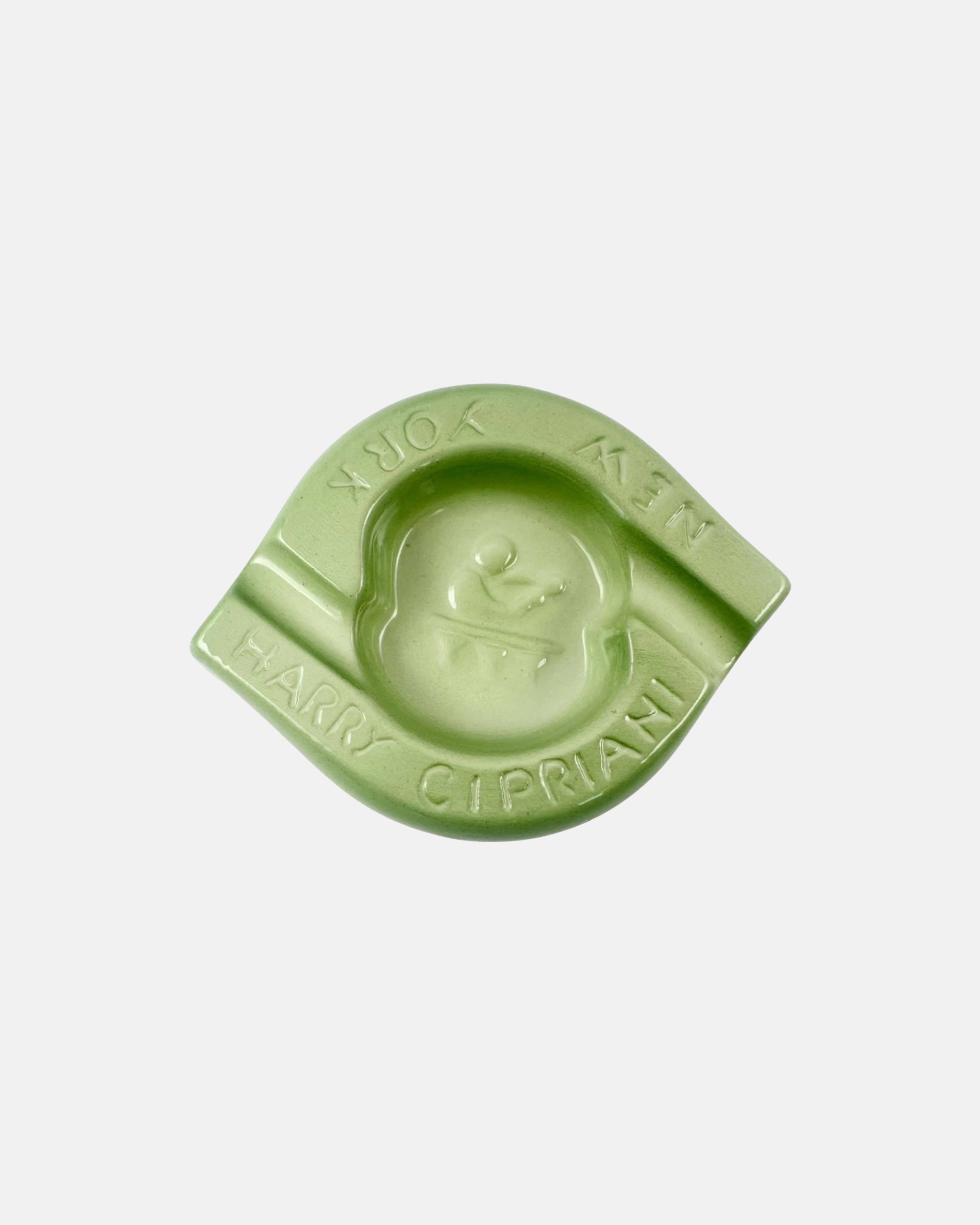 Vintage Harry Cipriani New York Green Ceramic Ashtray