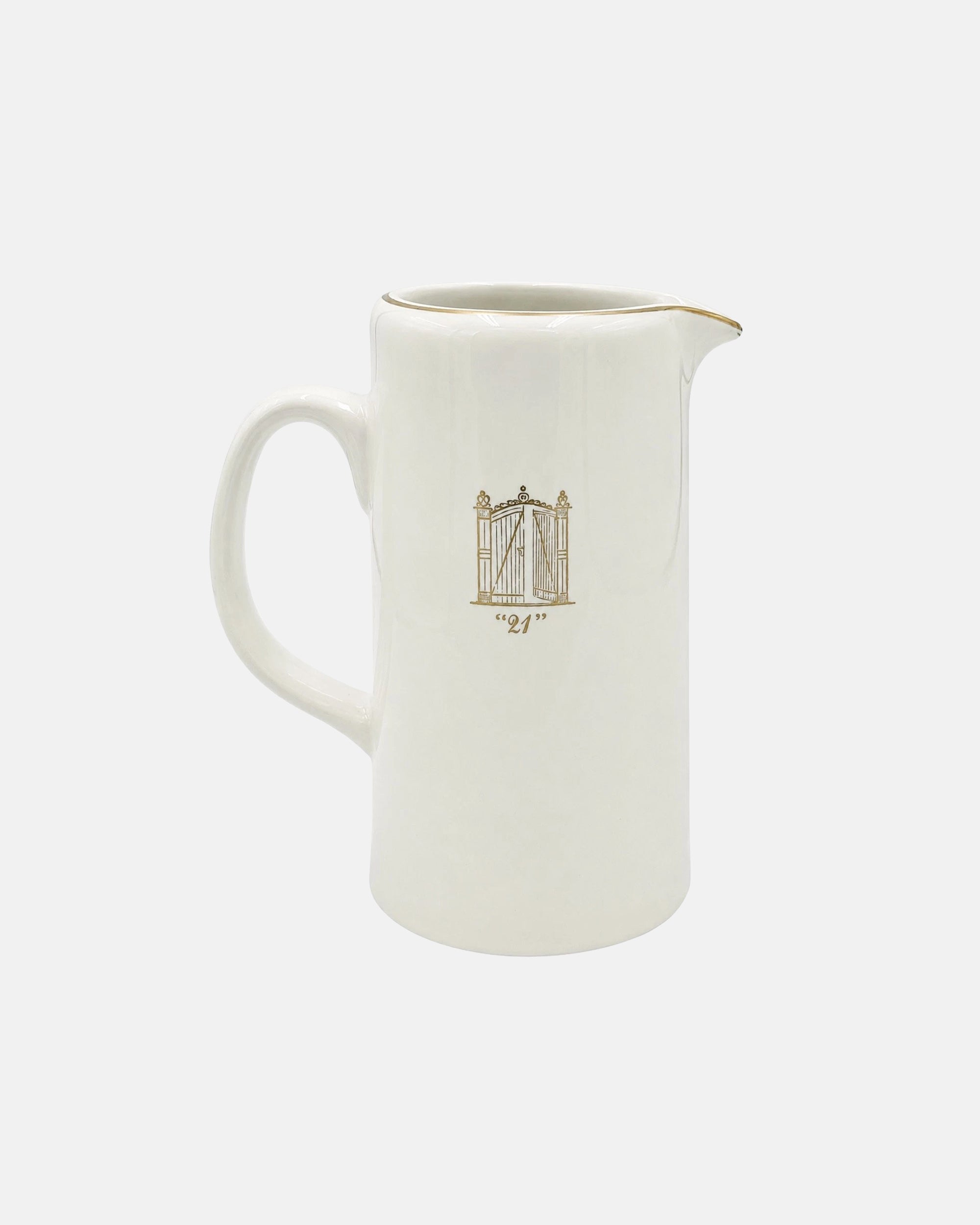 Vintage The 21 Club NYC Restaurant White Ceramic Pitcher