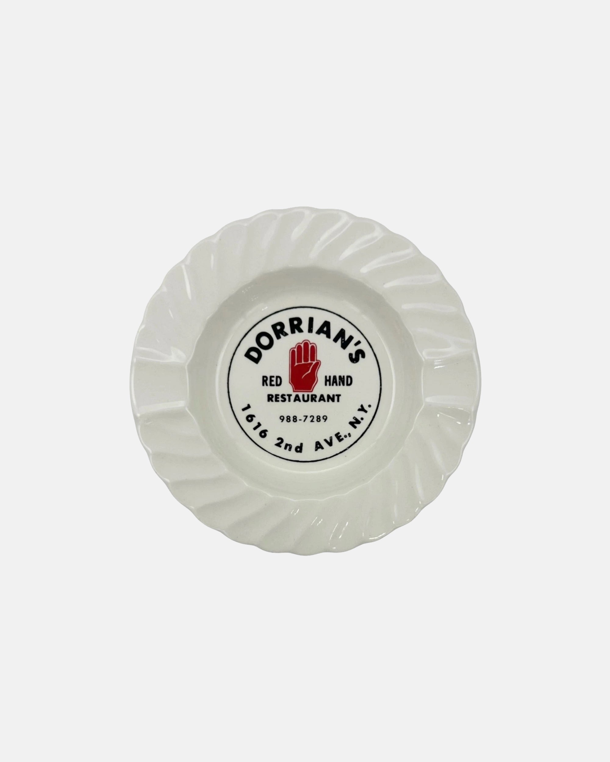 Vintage Dorrian's Red Hand NYC Bar Restaurant Ceramic Ashtray